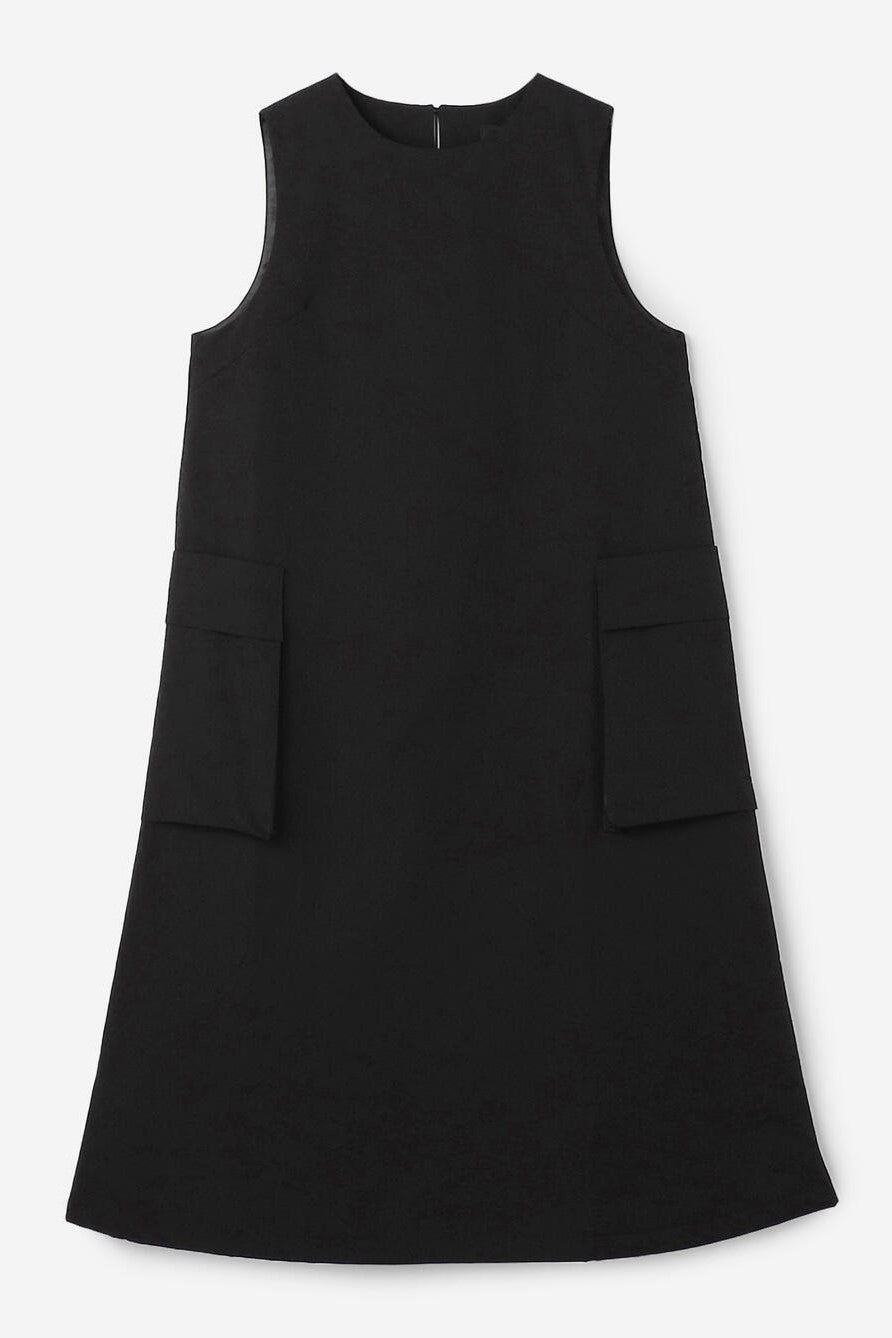 side pocket padding dress