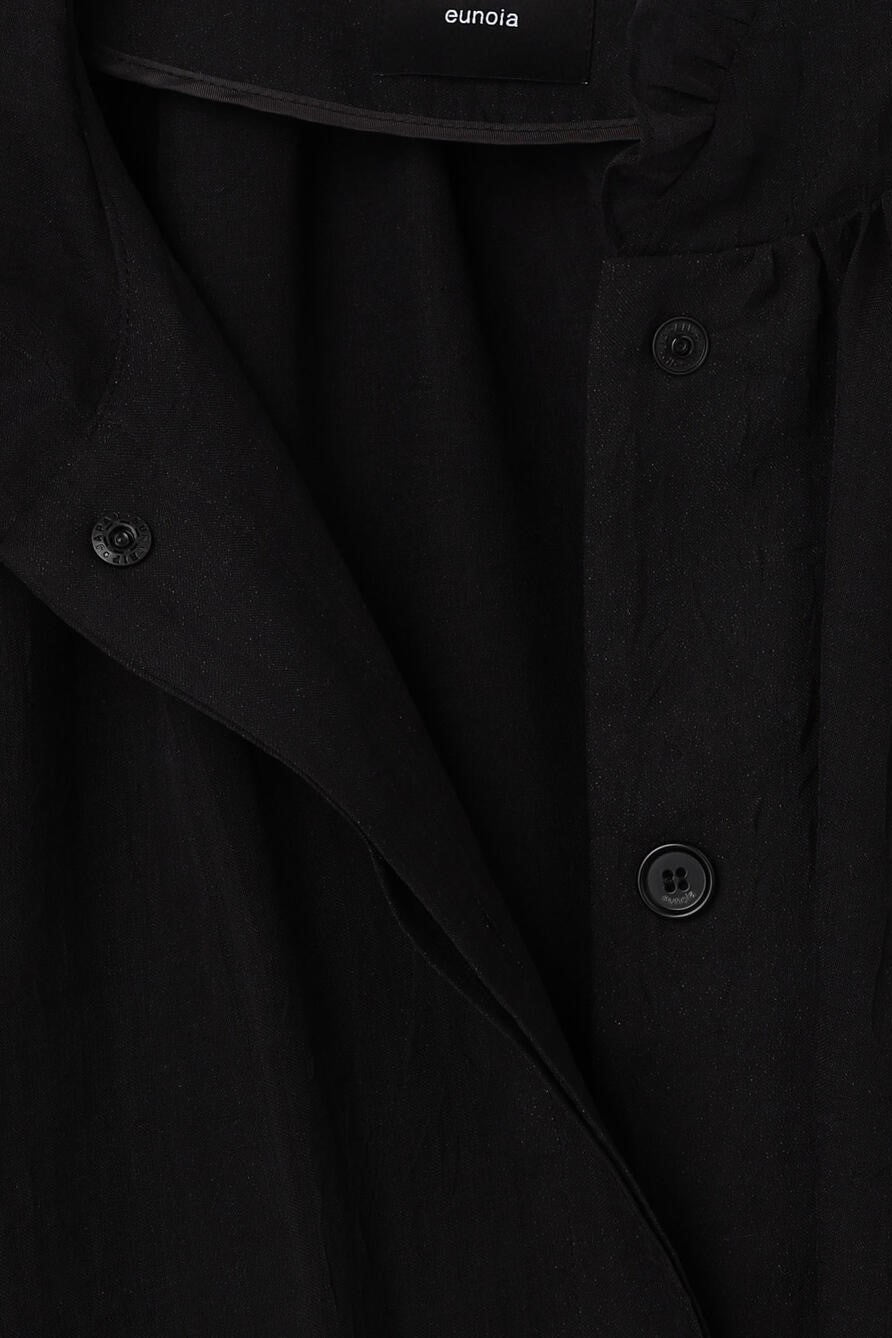 frill hooded organza coat