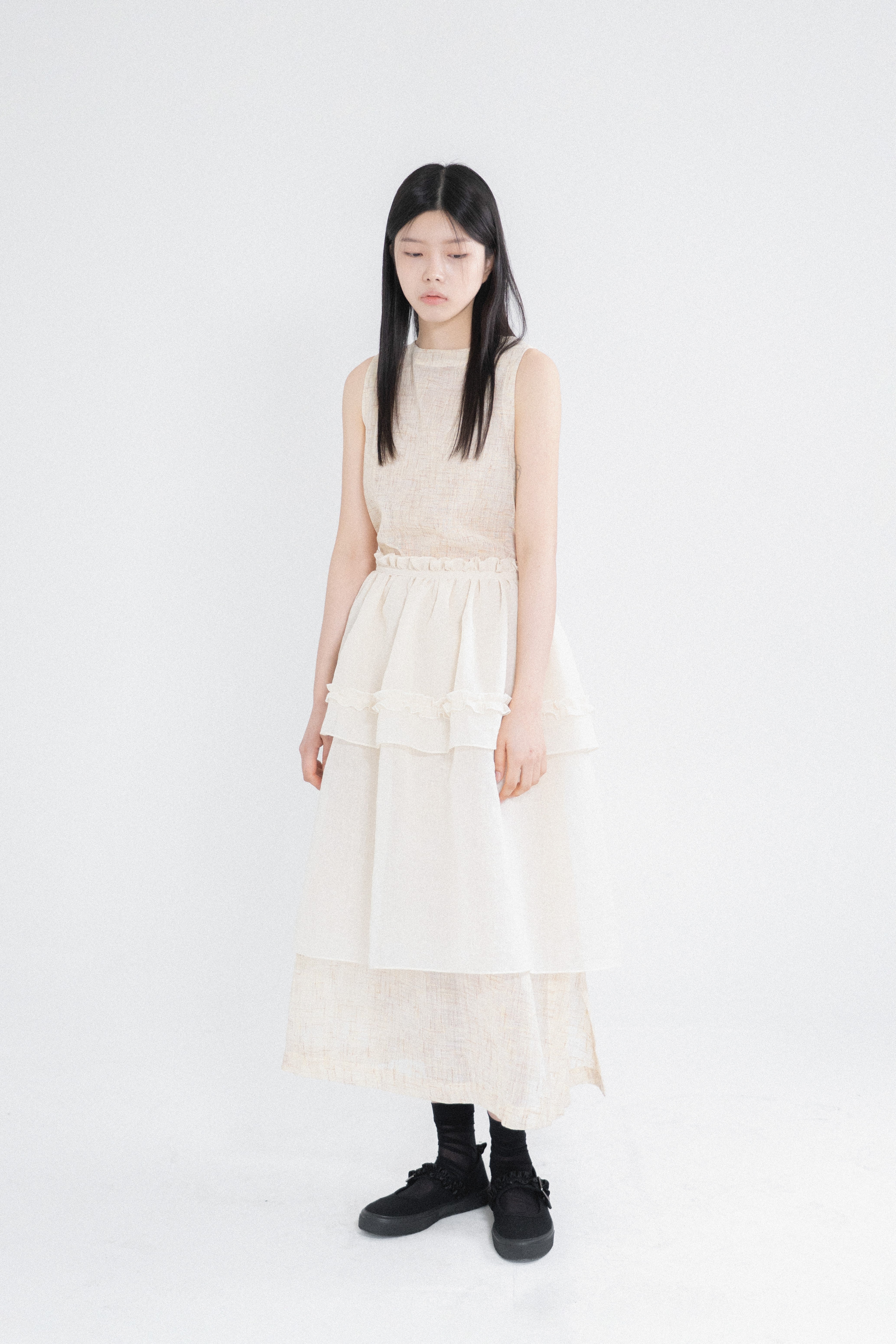 Frill Buckle Canvas Mary Jane