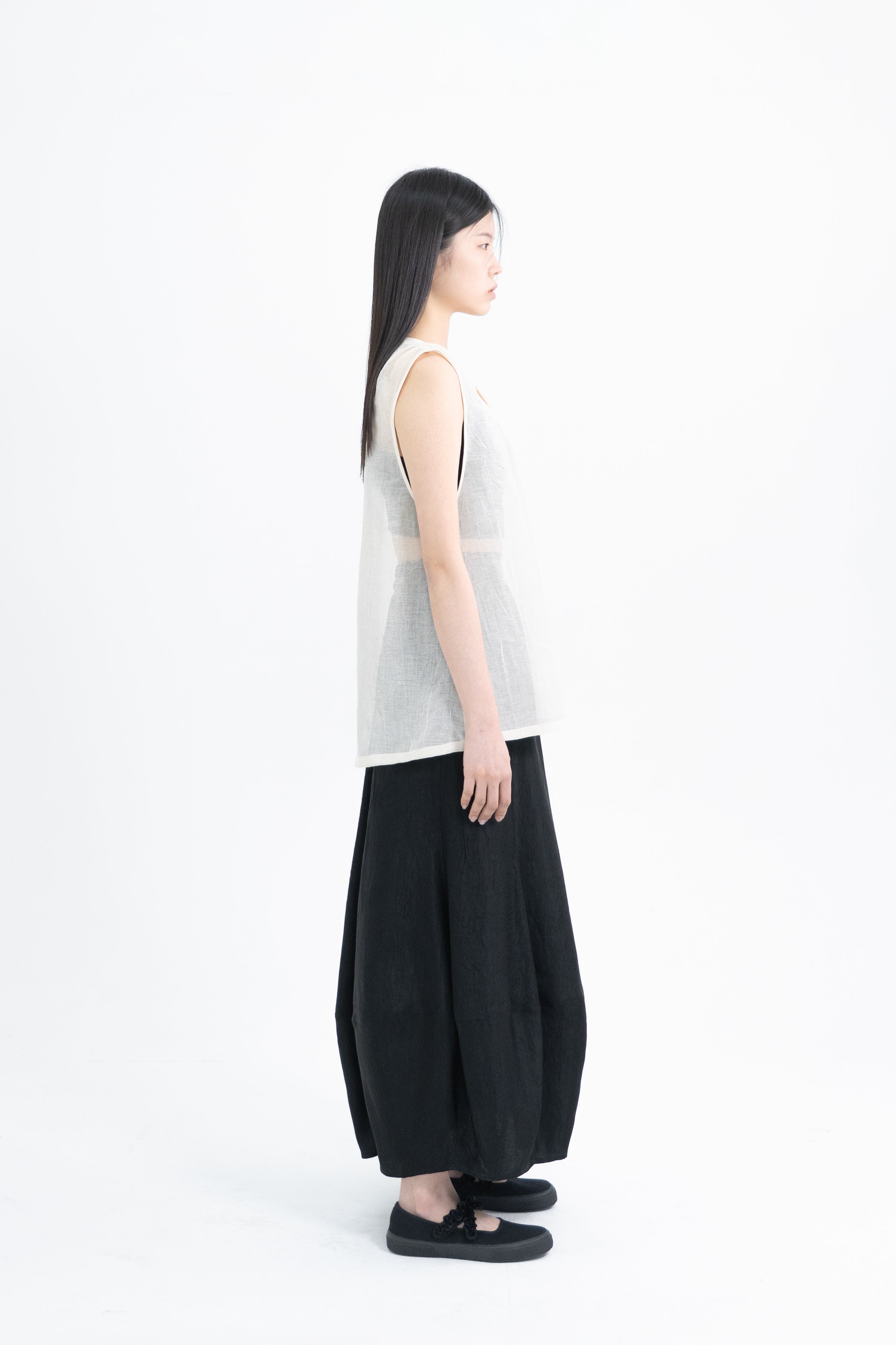 acetate leaf long skirt