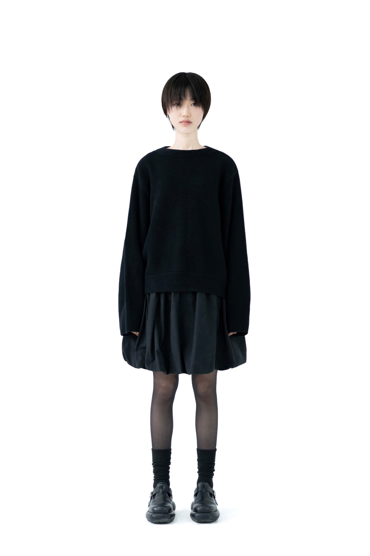 boat neck wool knit