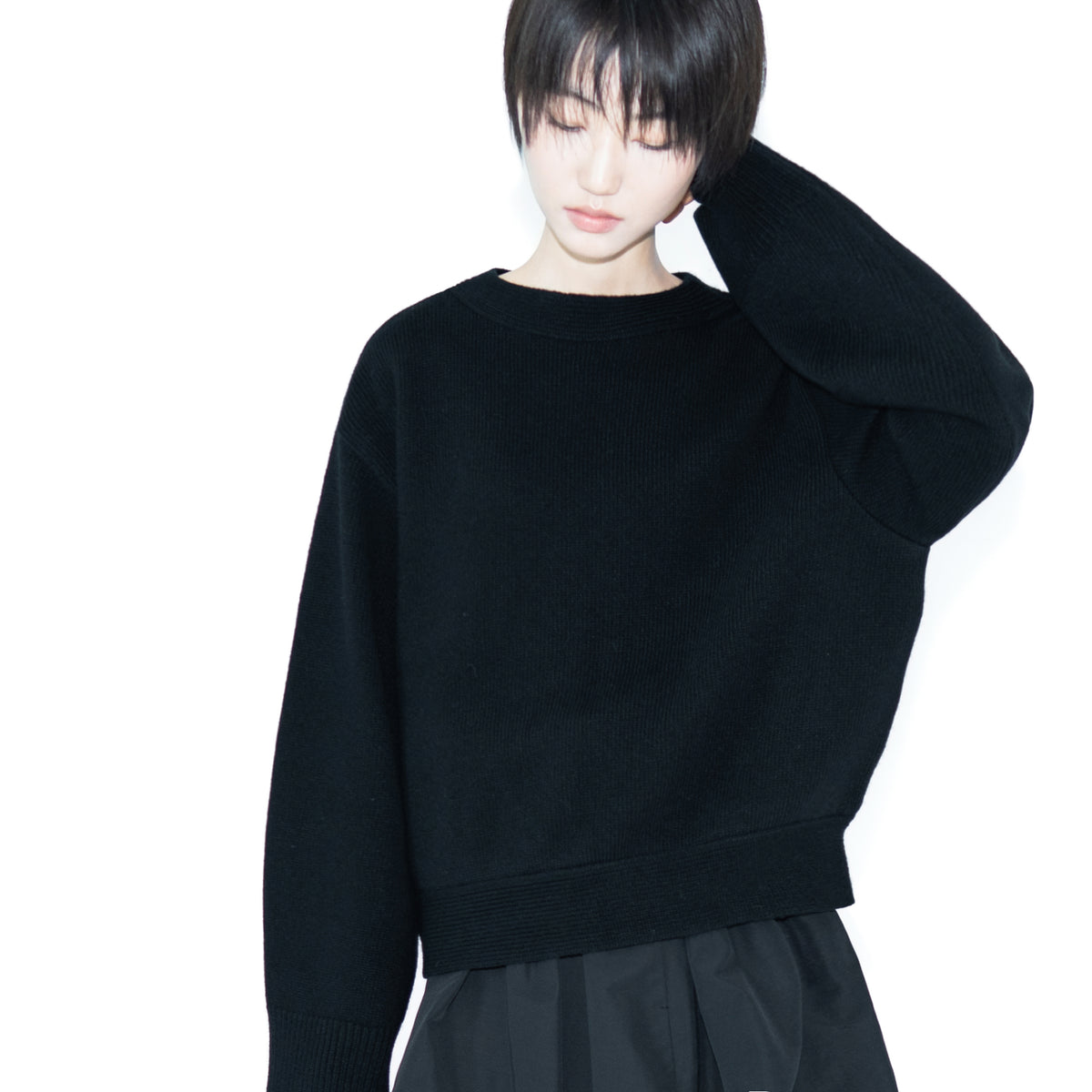 boat neck wool knit