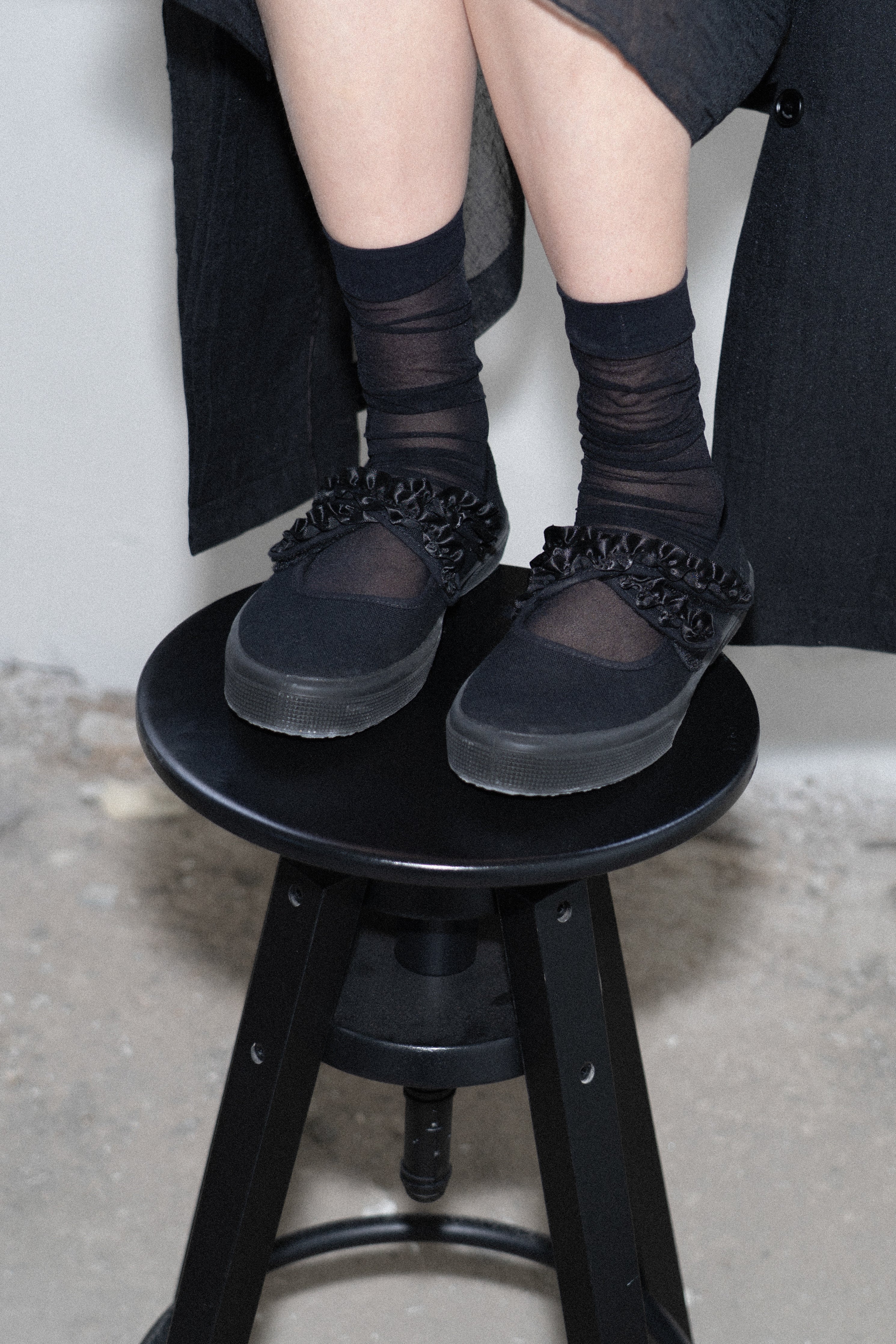 Bow Frill Canvas Mary Jane