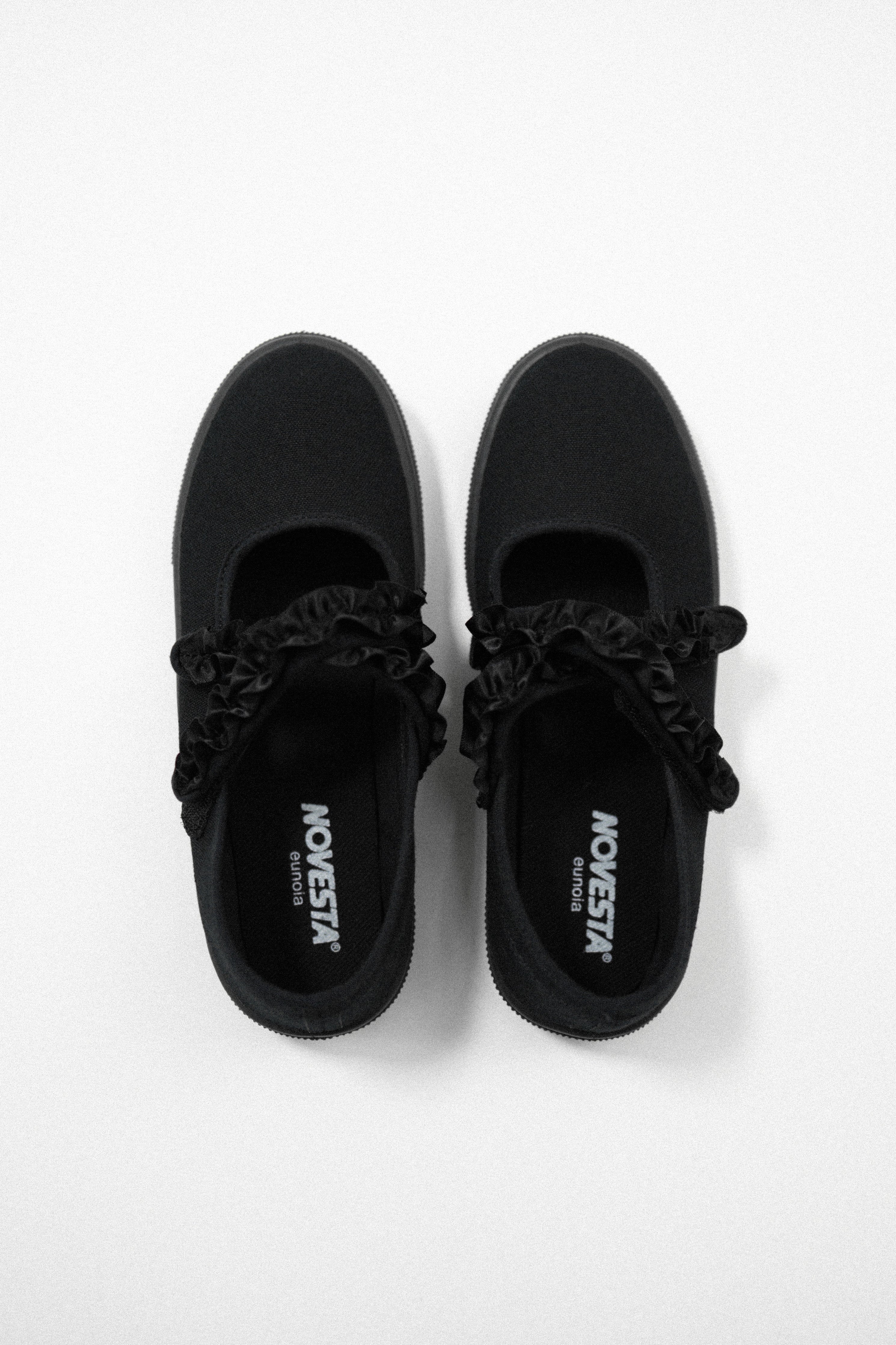 Bow Frill Canvas Mary Jane