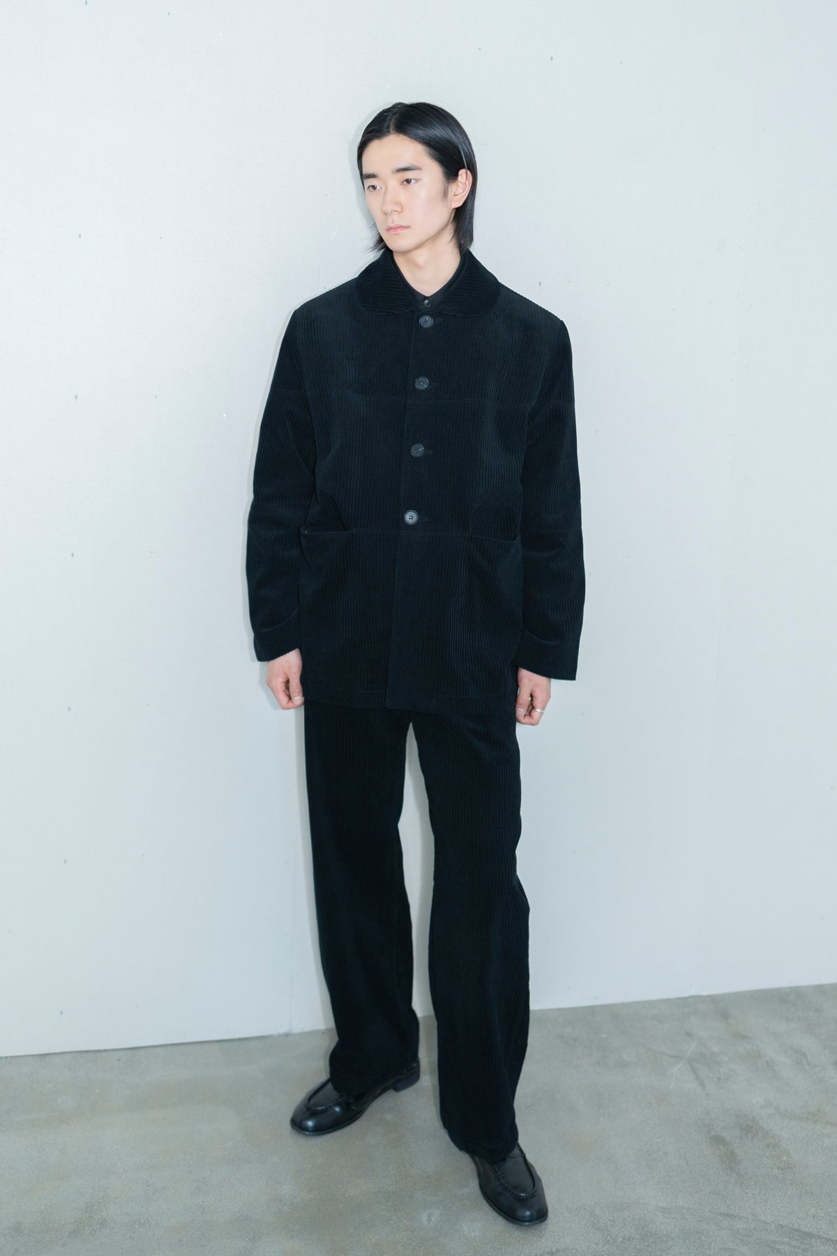 clam collar corduroy jacket