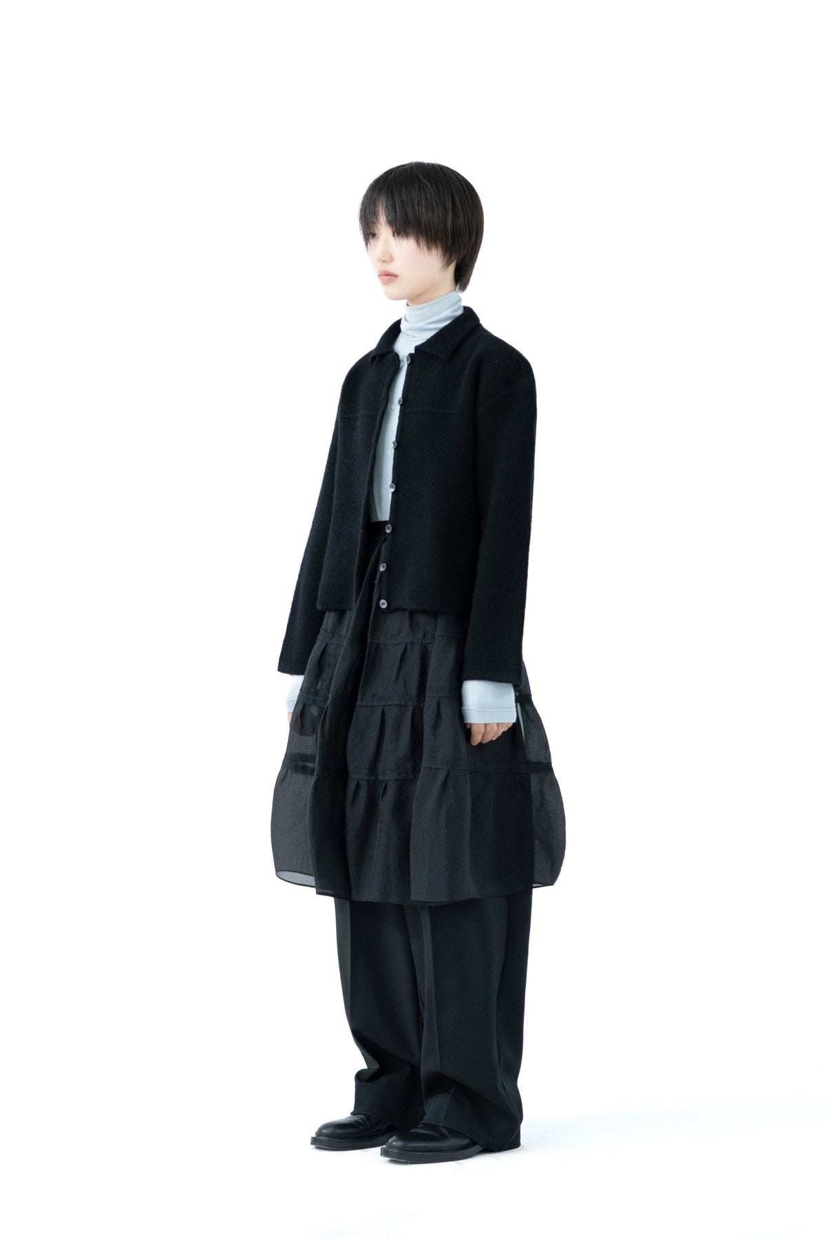 classic collar knit cardigan
