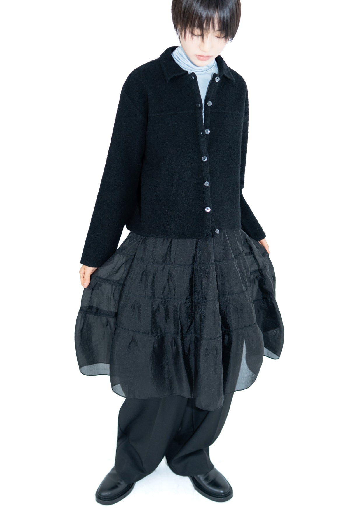 classic collar knit cardigan