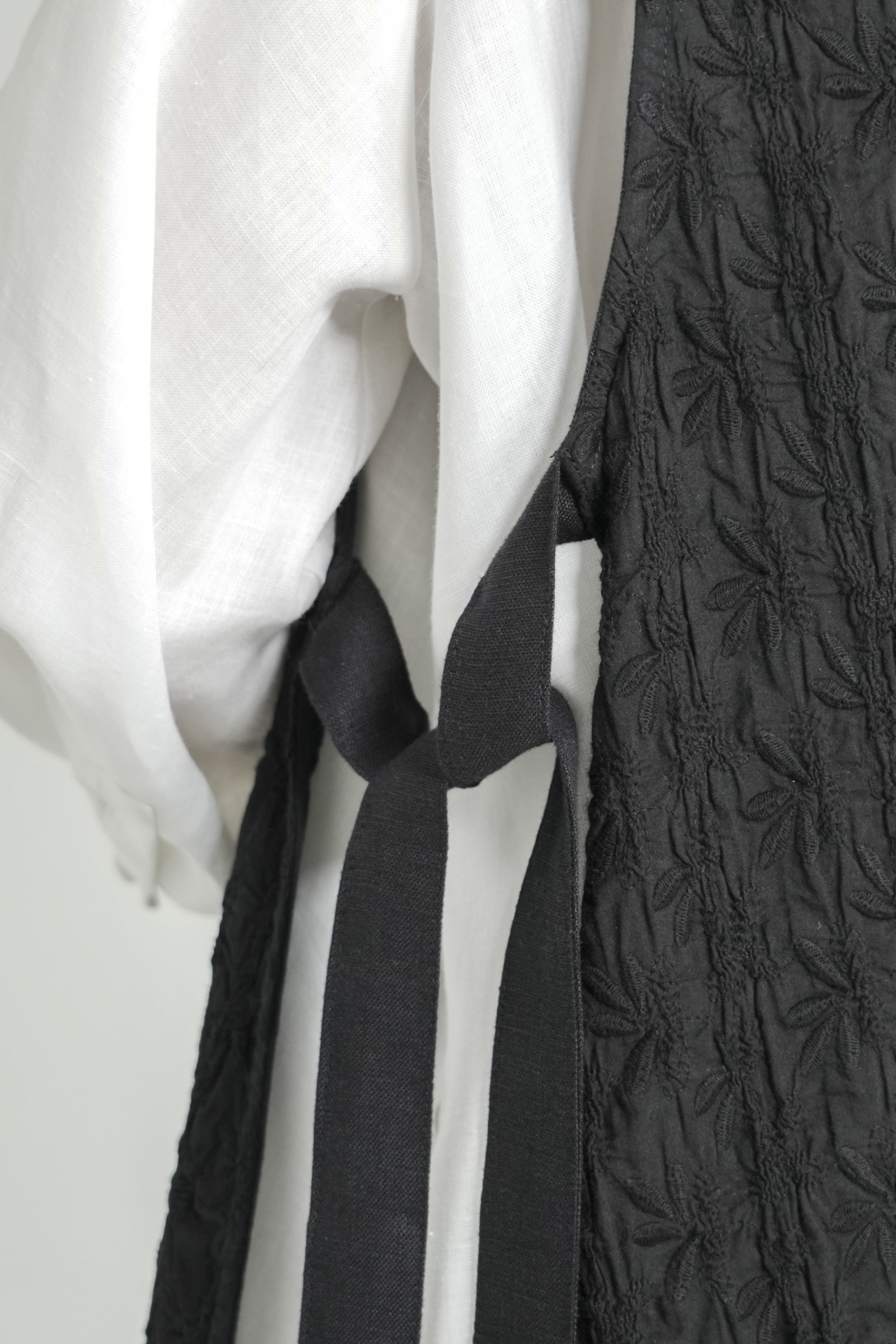 cotton weave long vest