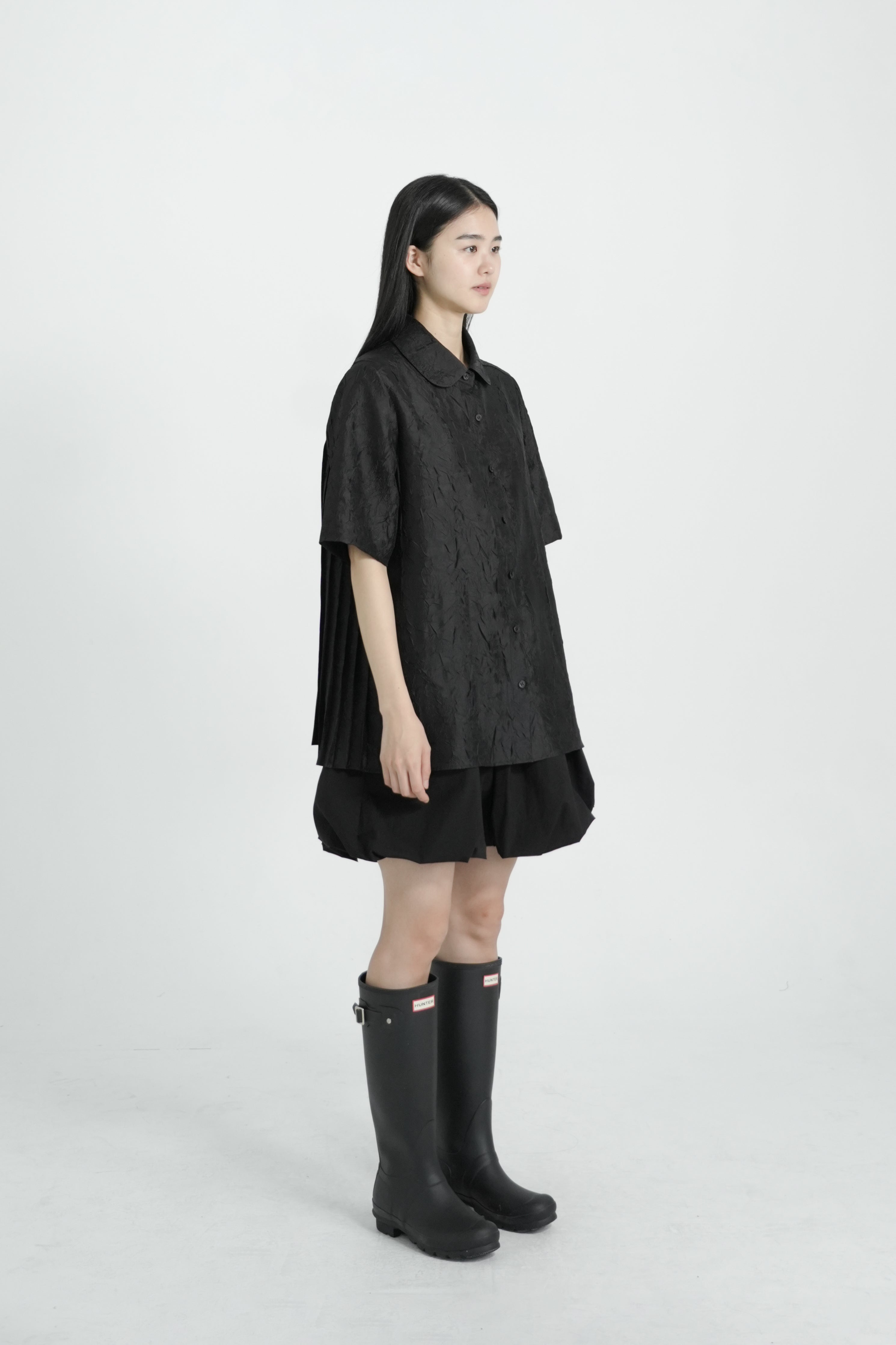 crinkle pleats shirt