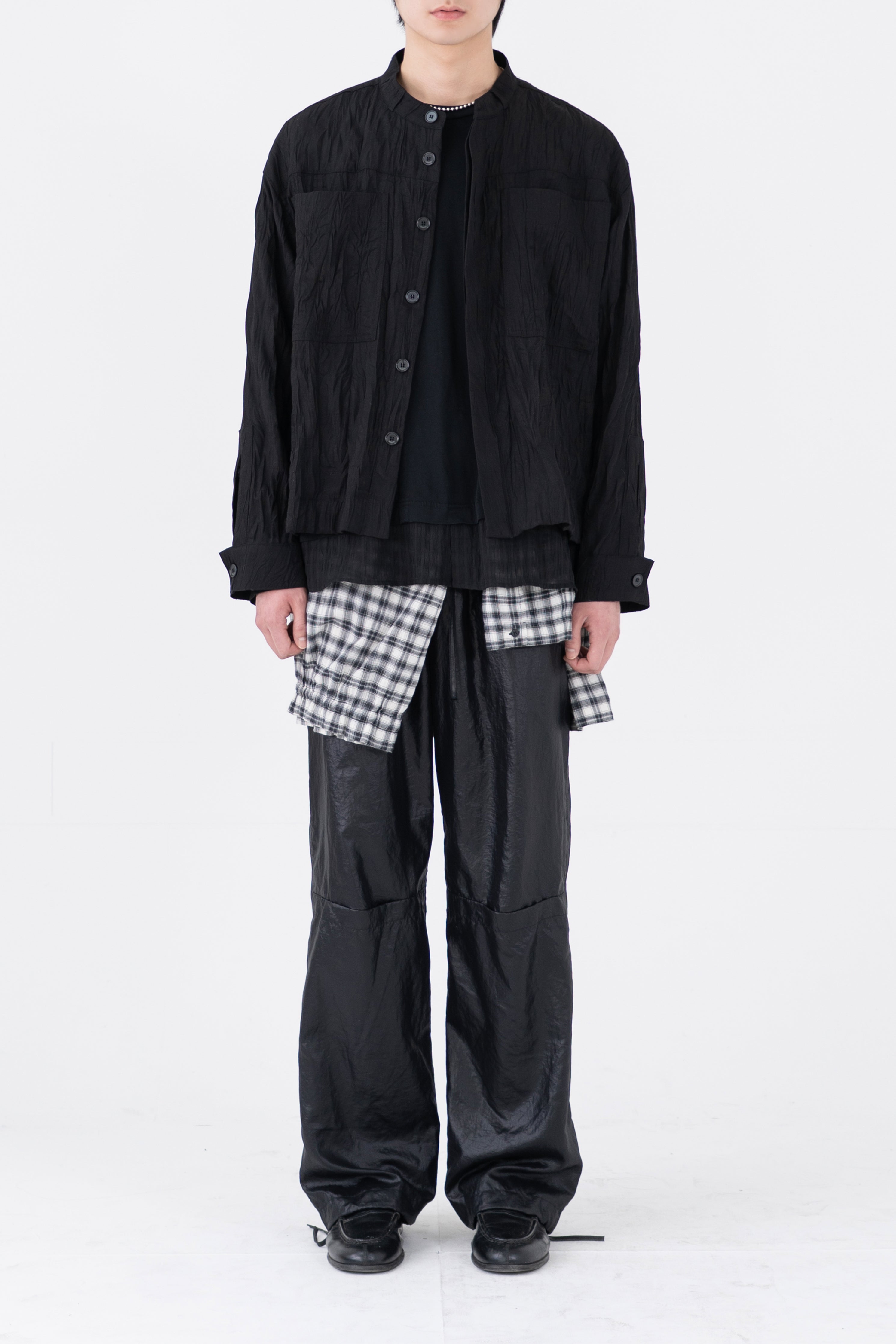 crinkle utility pocket jacket