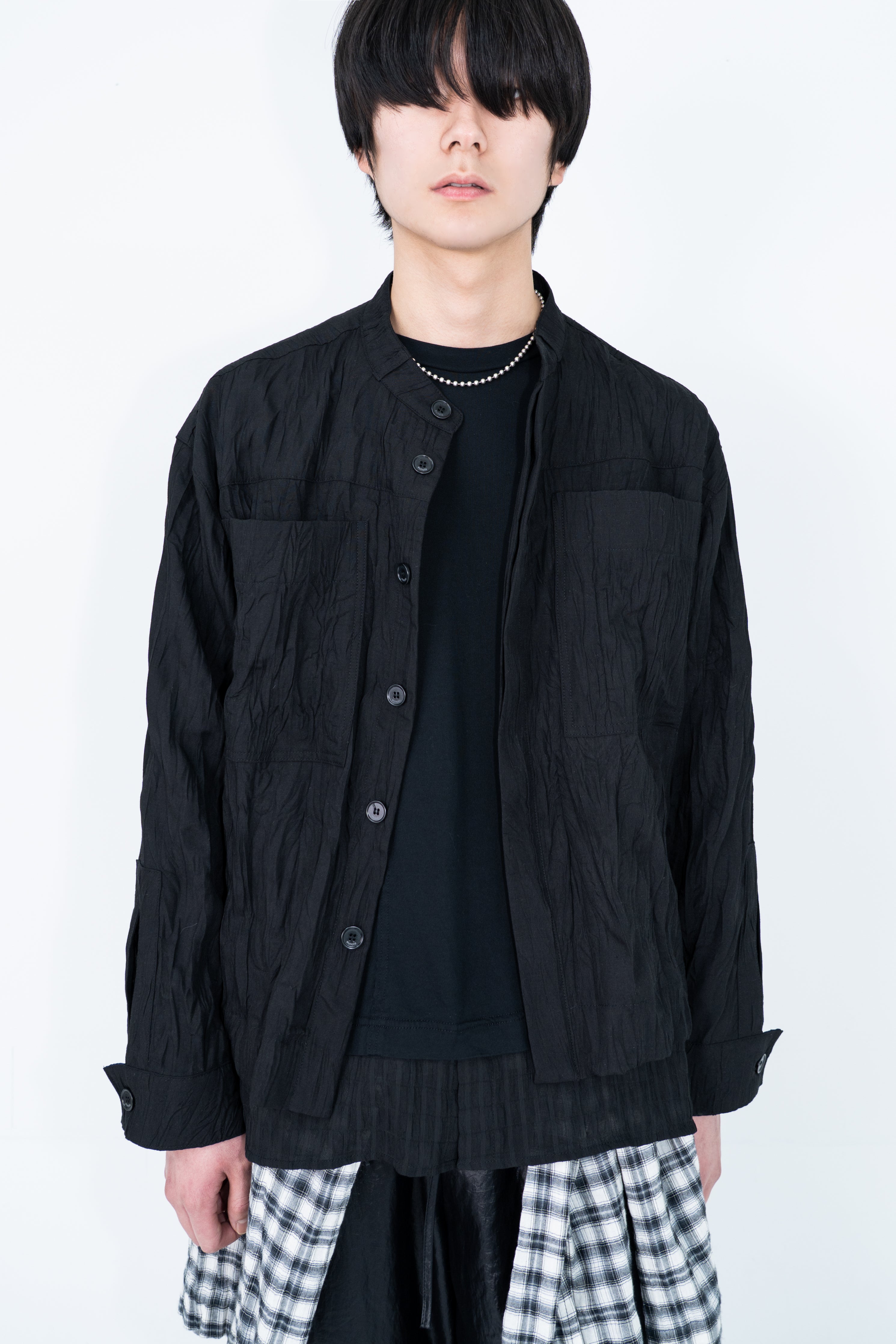 crinkle utility pocket jacket