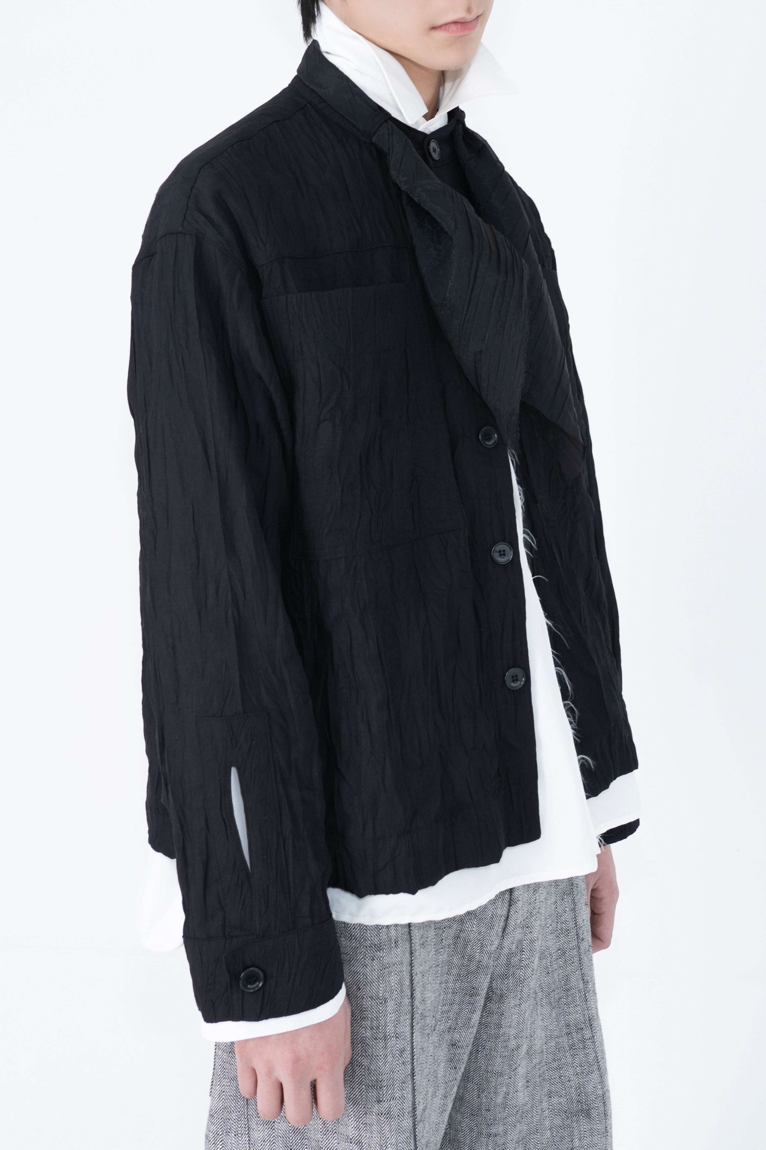 crinkle utility pocket jacket