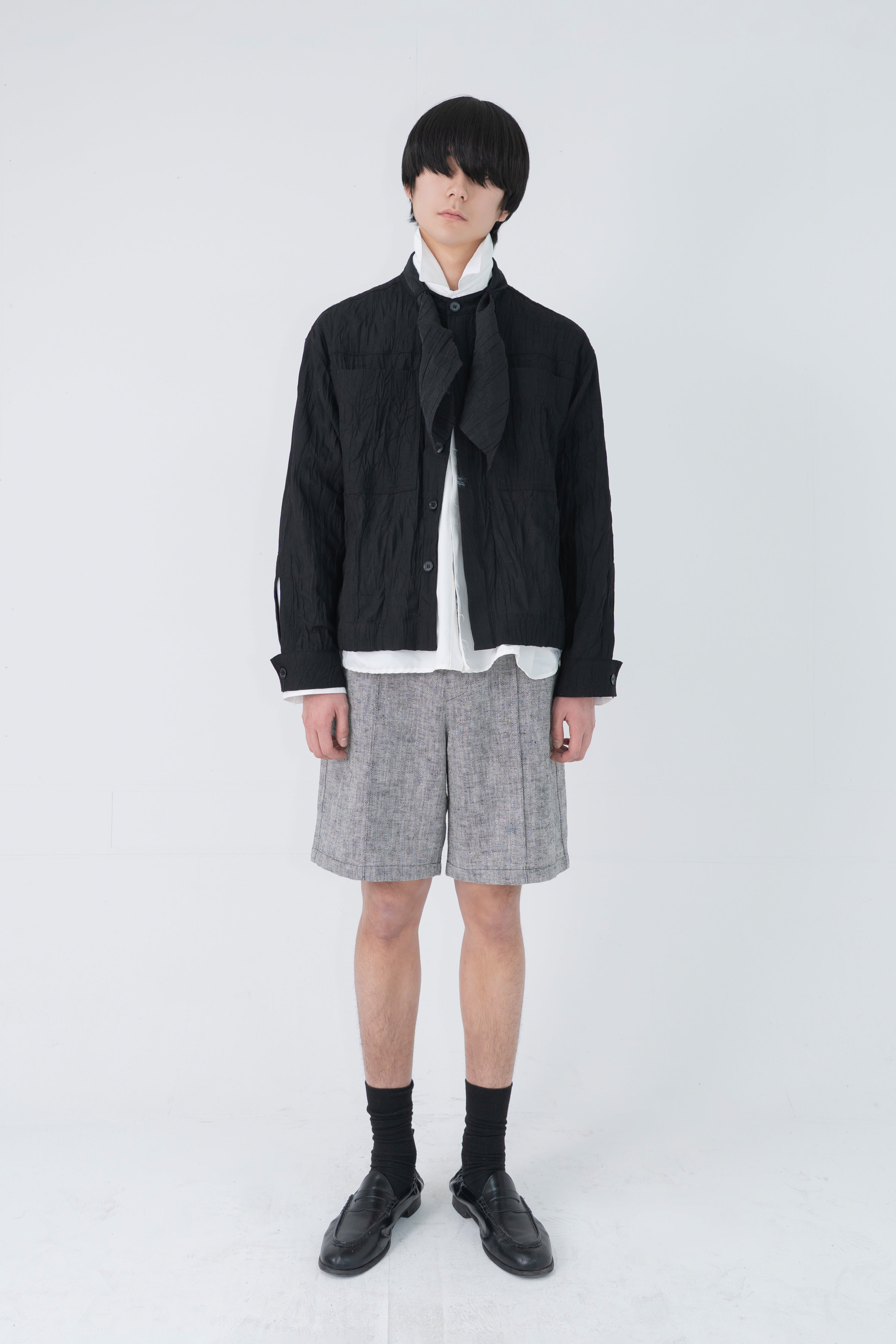 crinkle utility pocket jacket