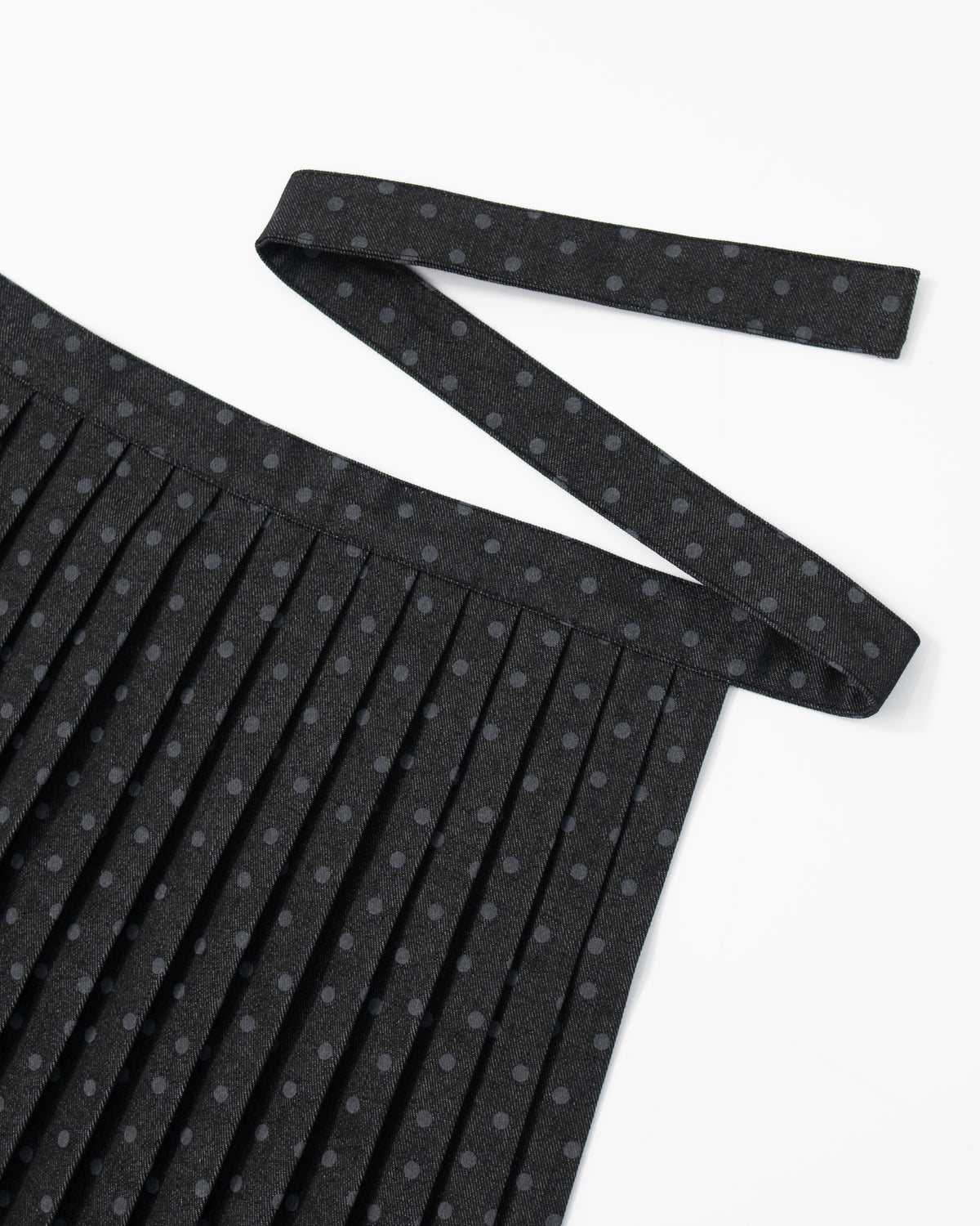 denim dot pleats wrap