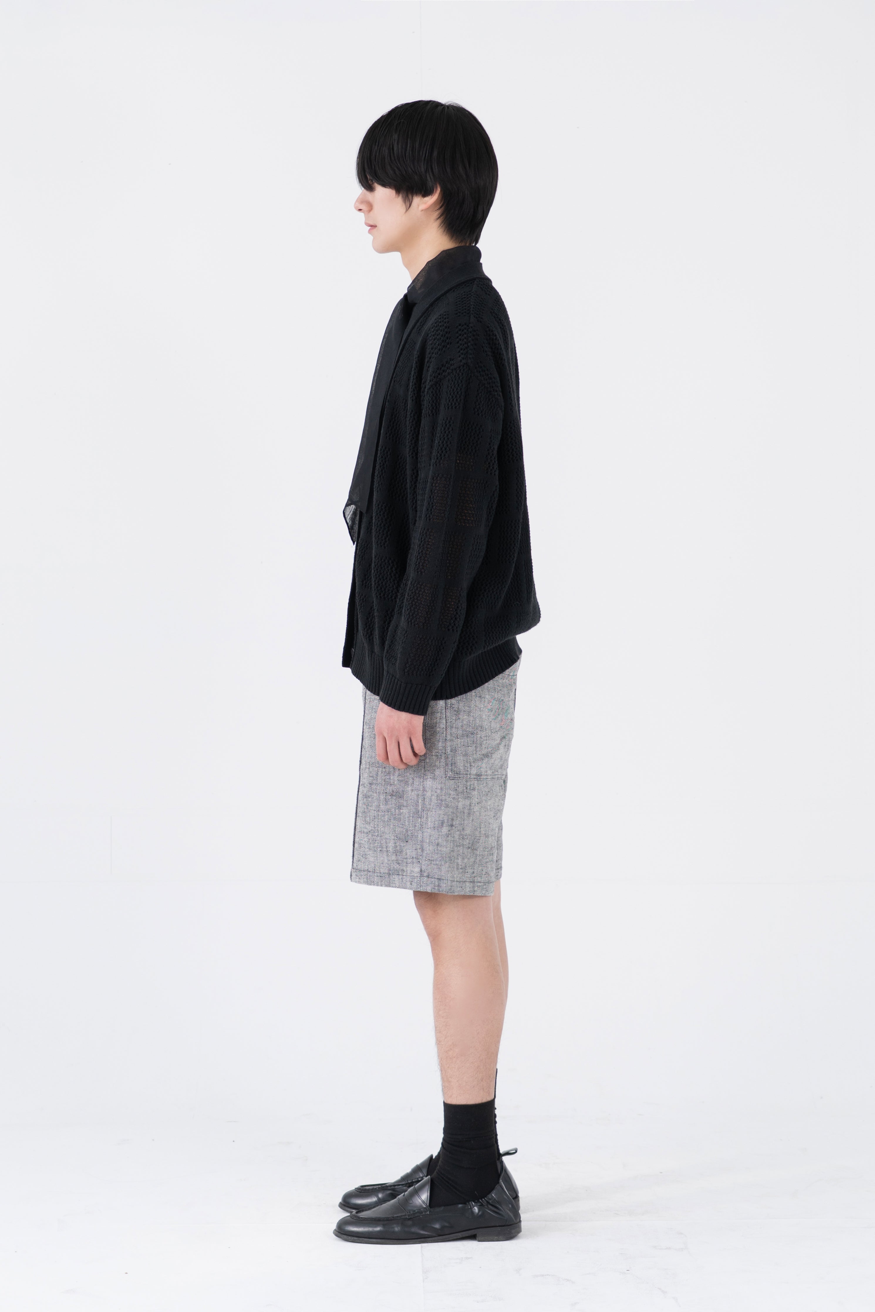 flat herrinbone short pants