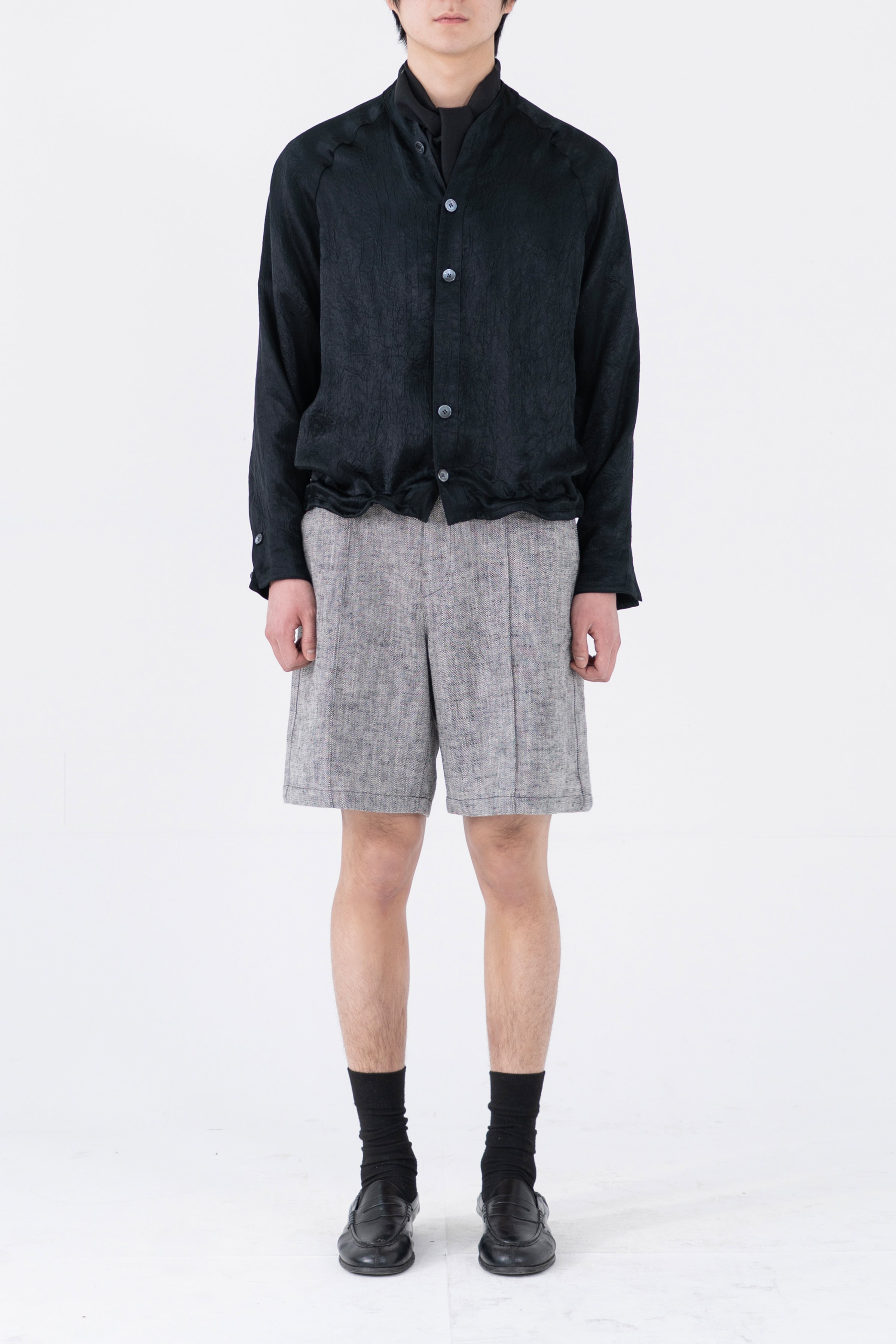 flat herrinbone short pants