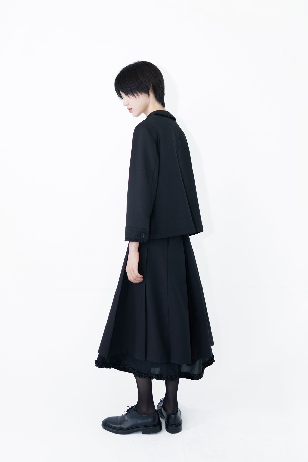 frill layer pleats skirt