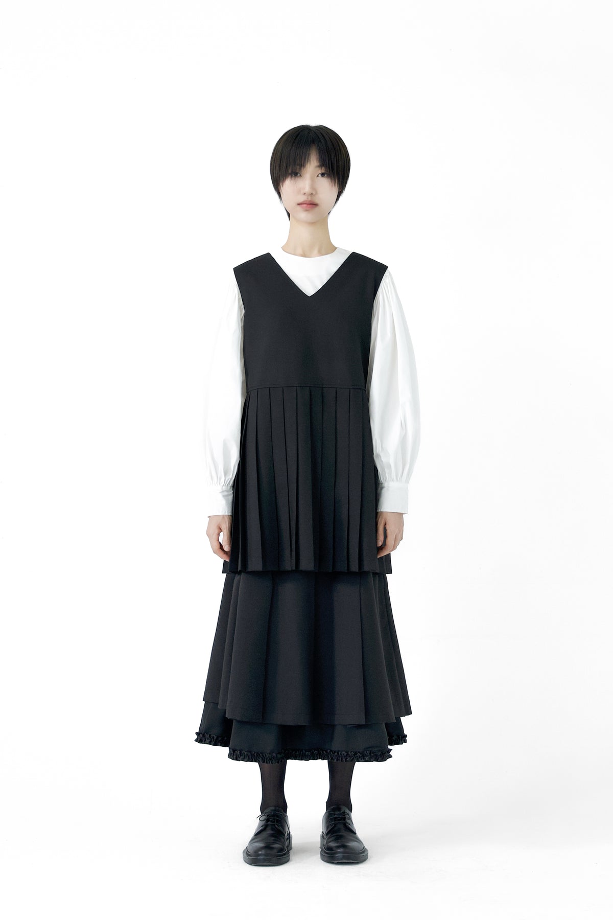 frill layer pleats skirt