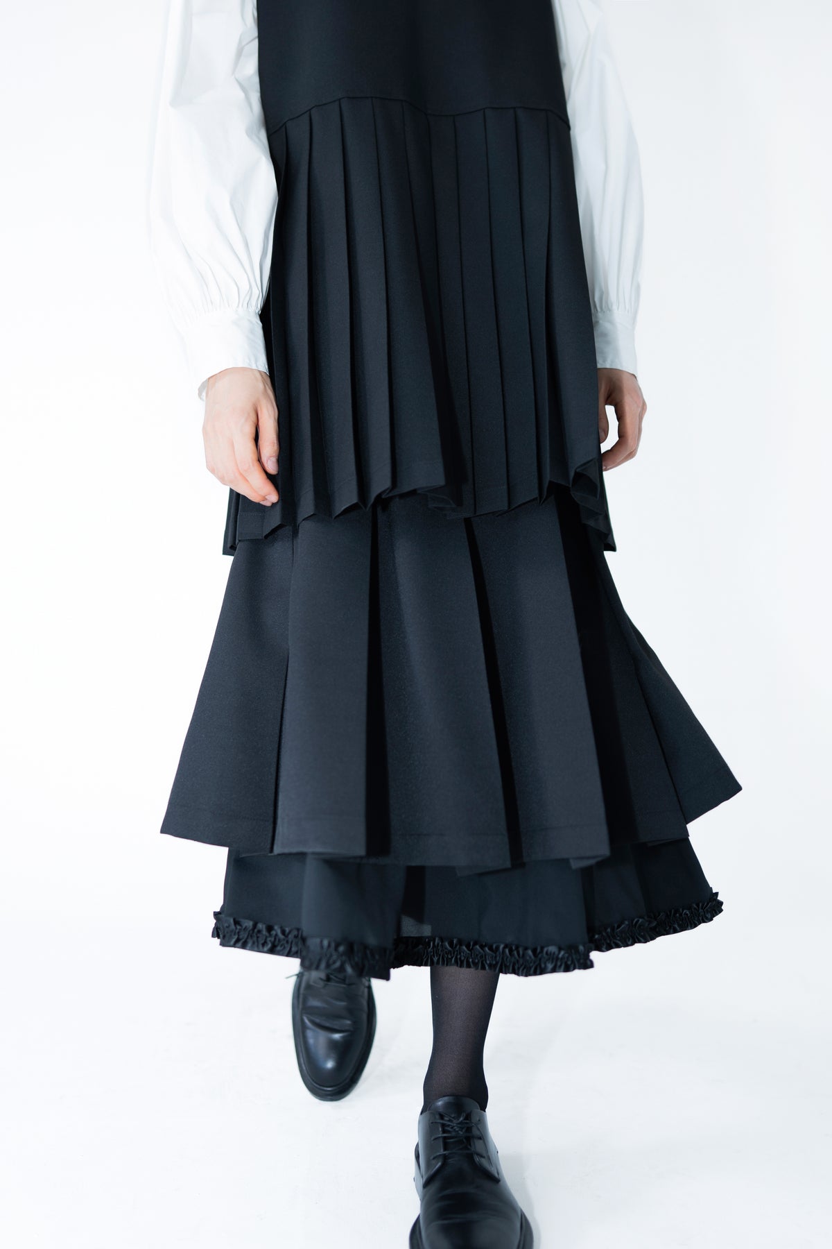 frill layer pleats skirt