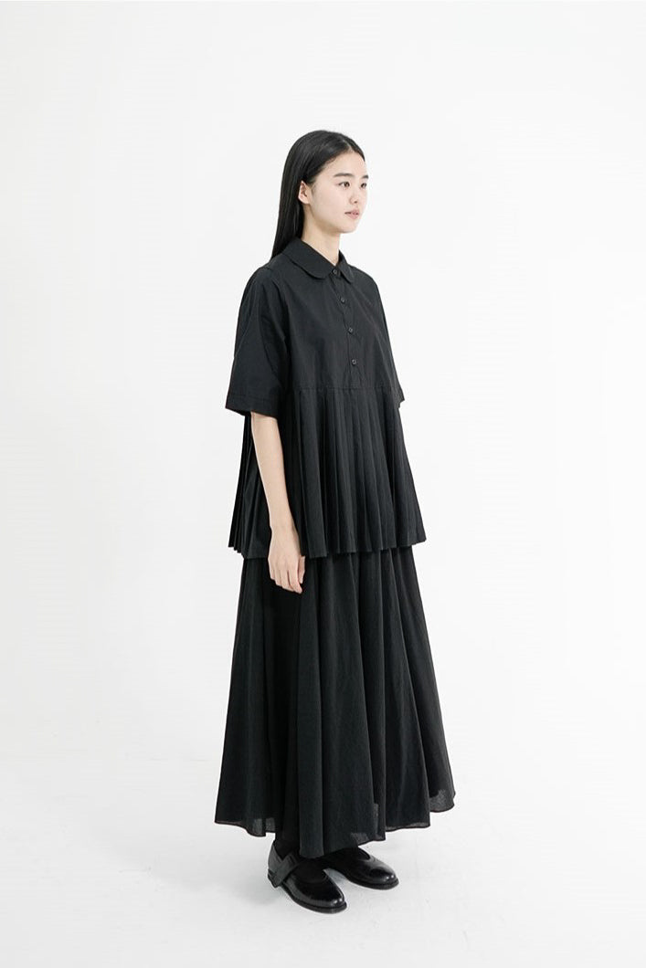 half sleeve pleats shirt