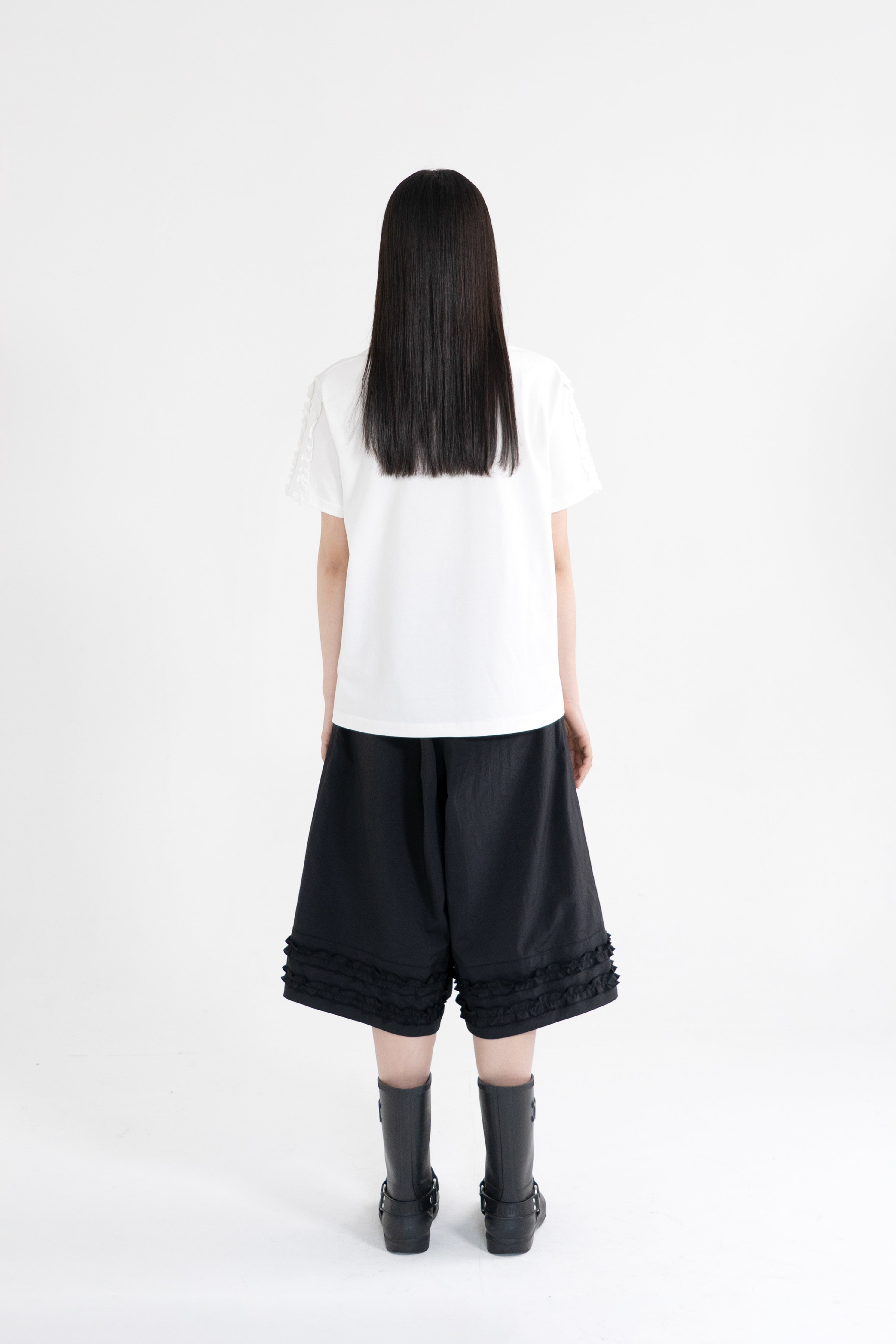 half sleeve frill t shirt