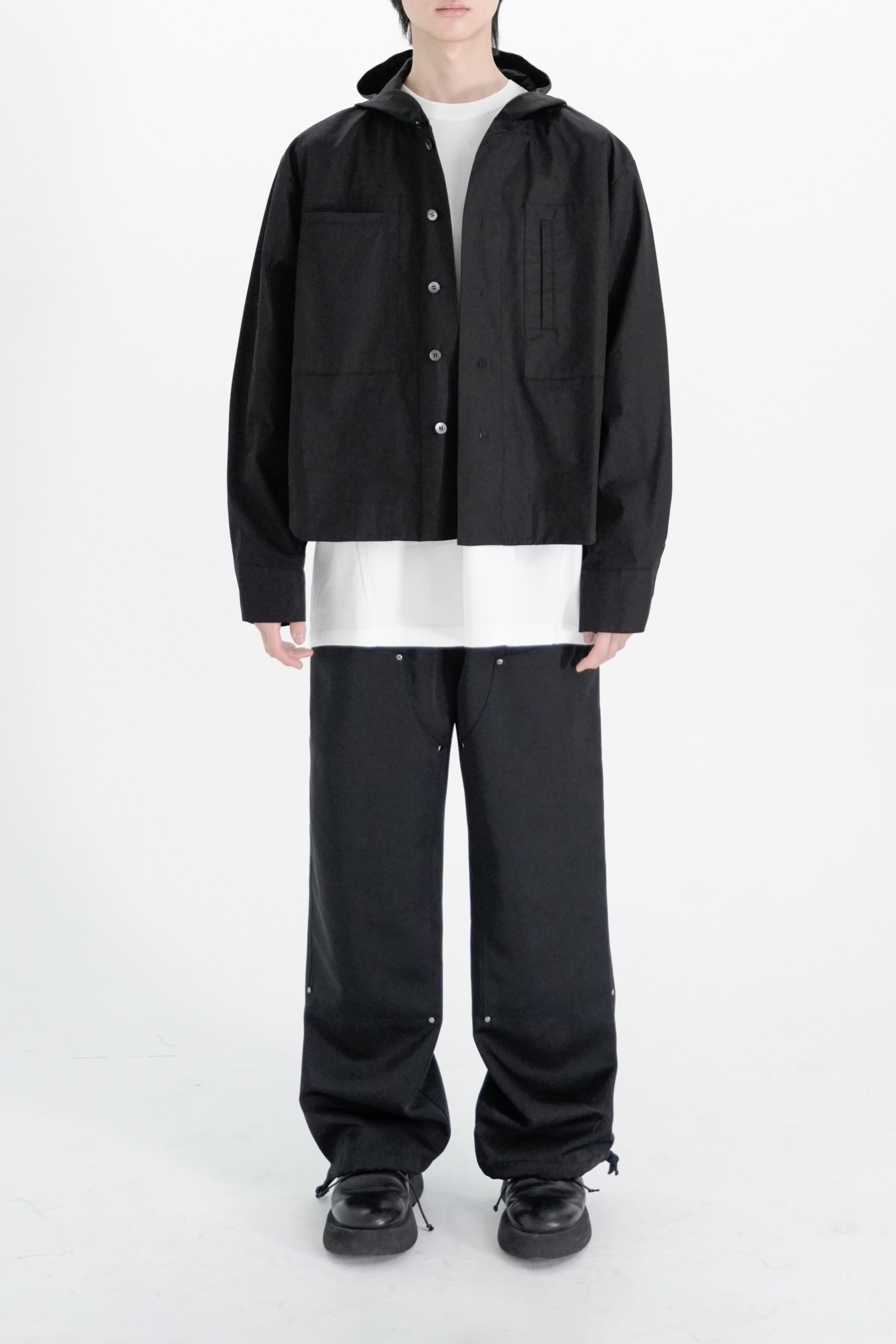 hooded cotton shirt