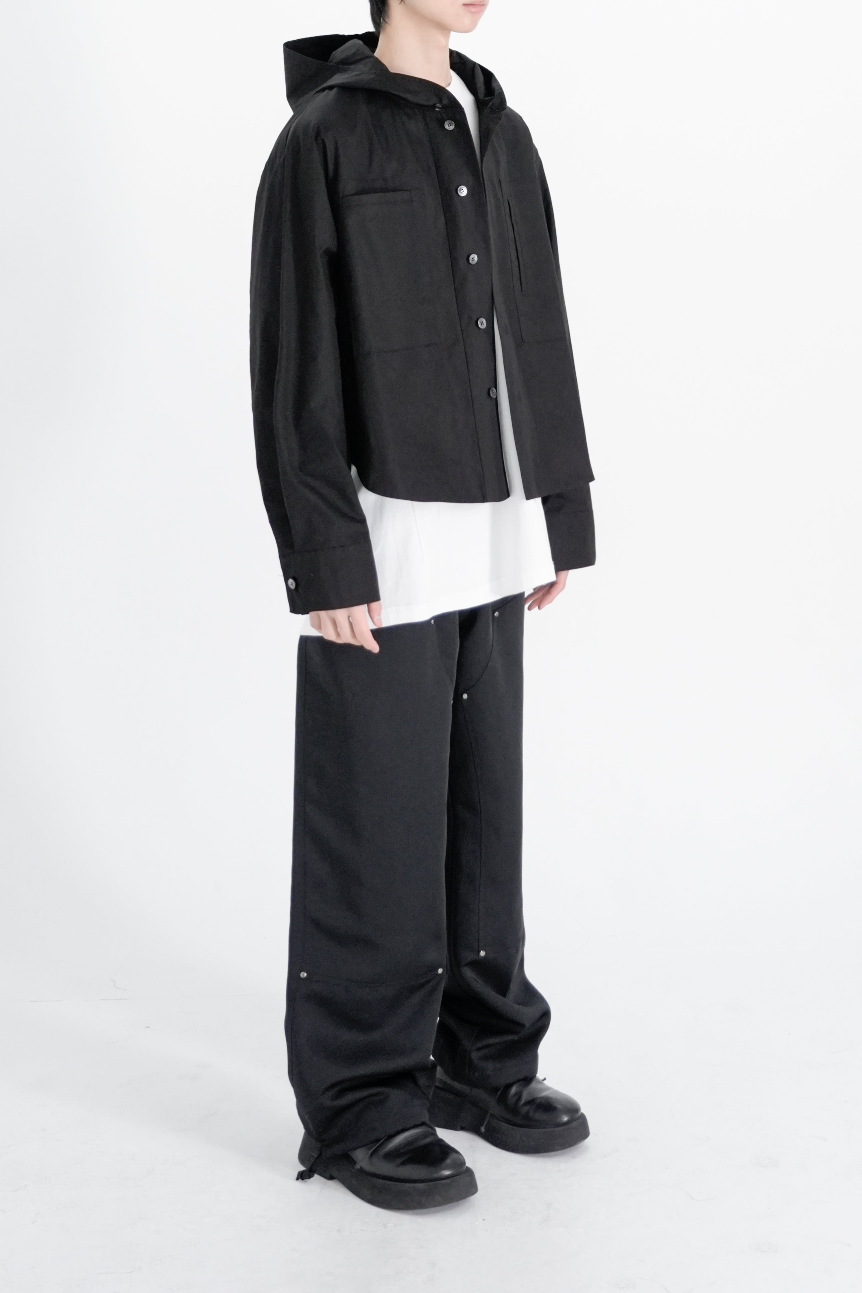 hooded cotton shirt