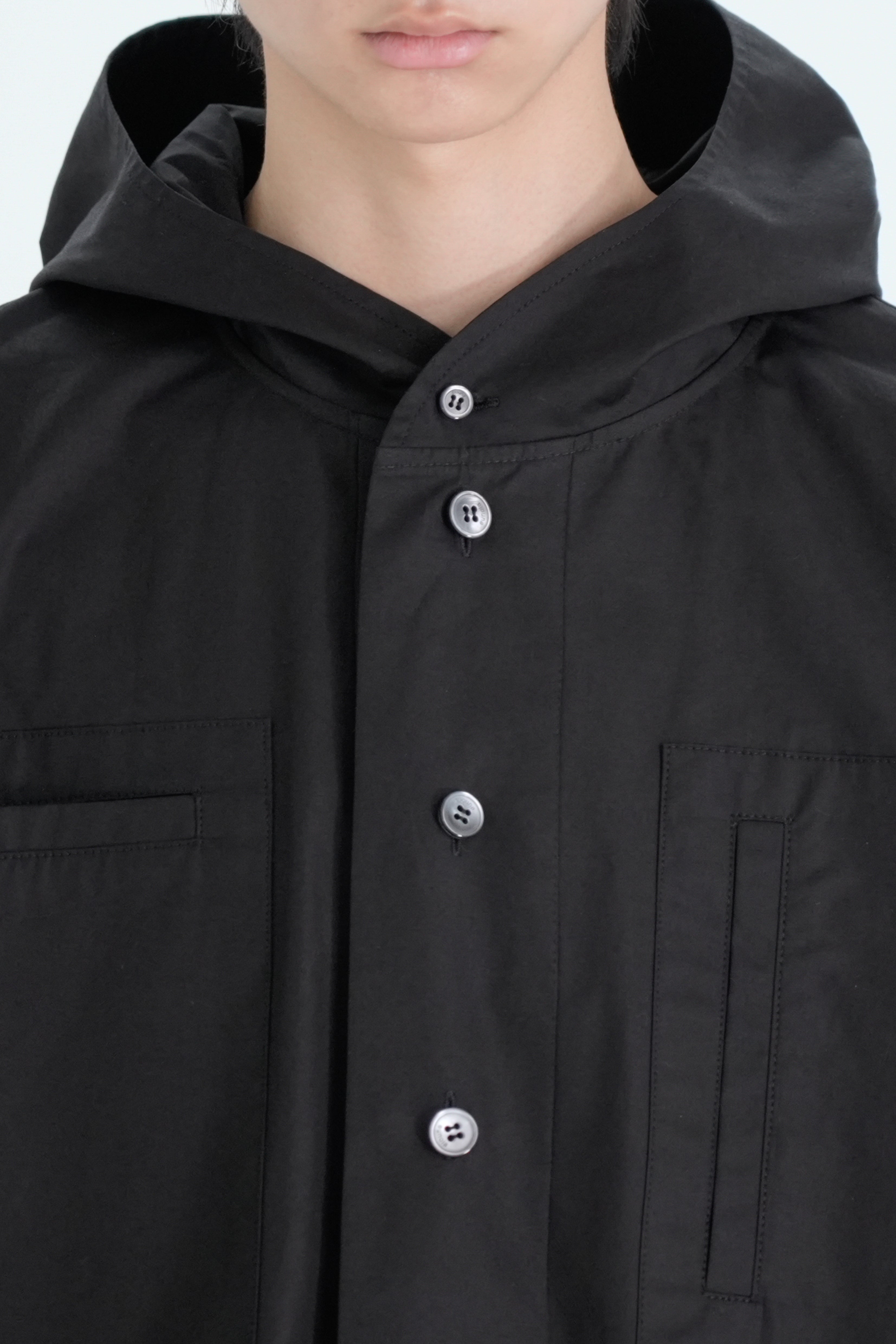 hooded cotton shirt