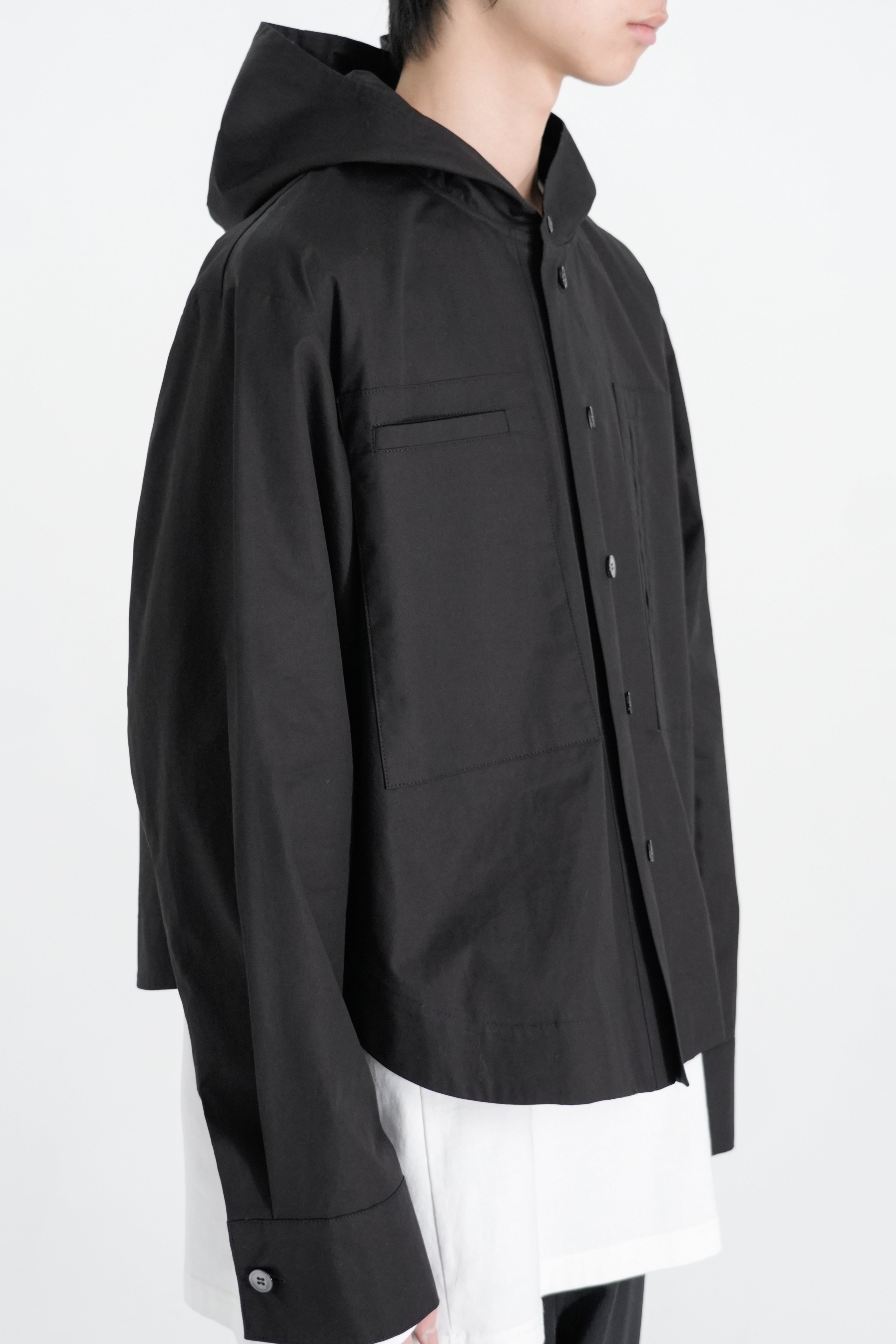 hooded cotton shirt