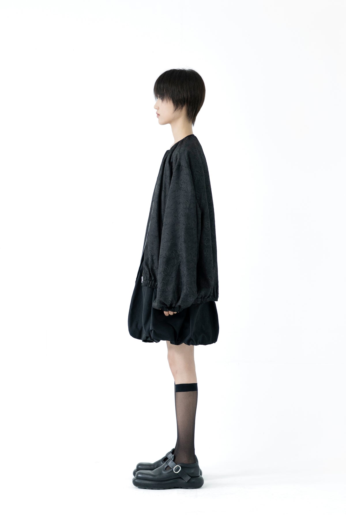 jacquard frill blouson