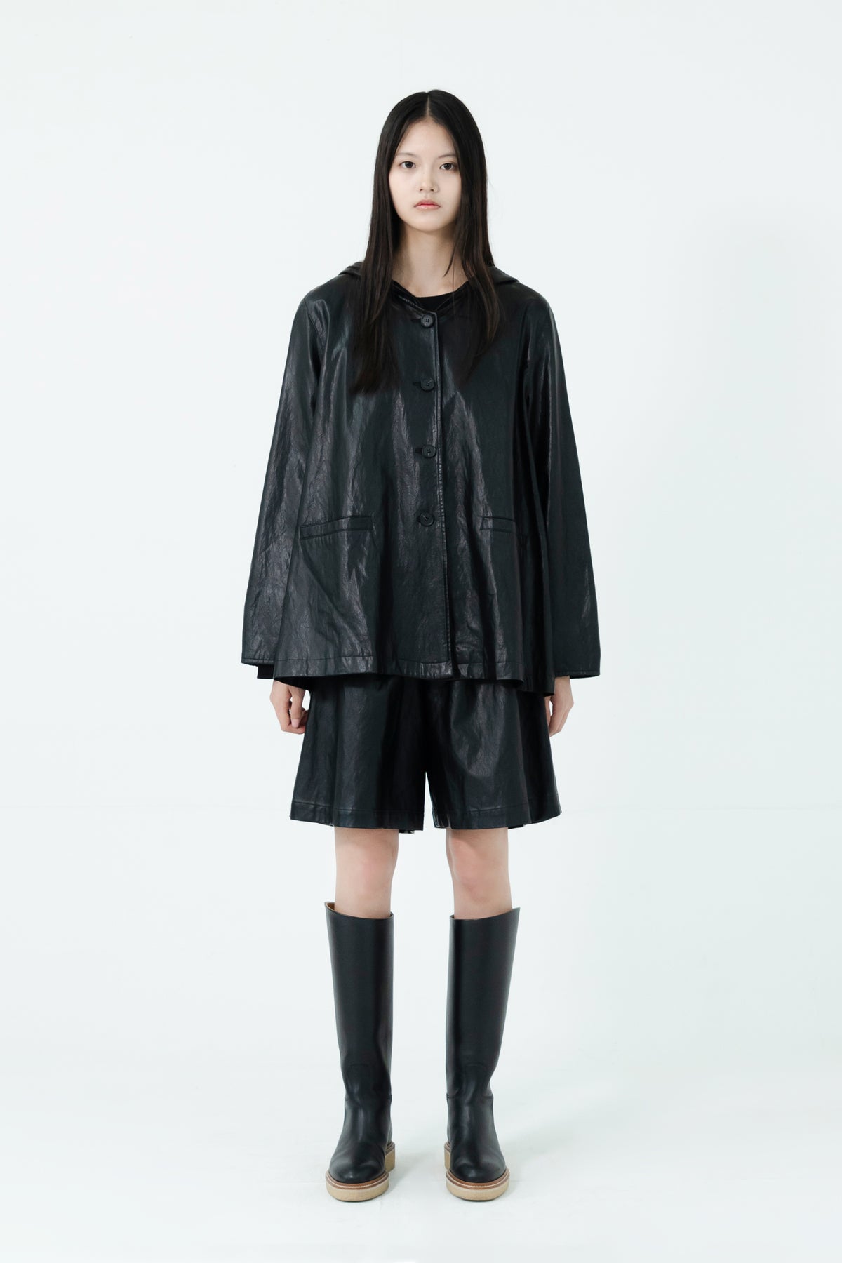 leather short pants
