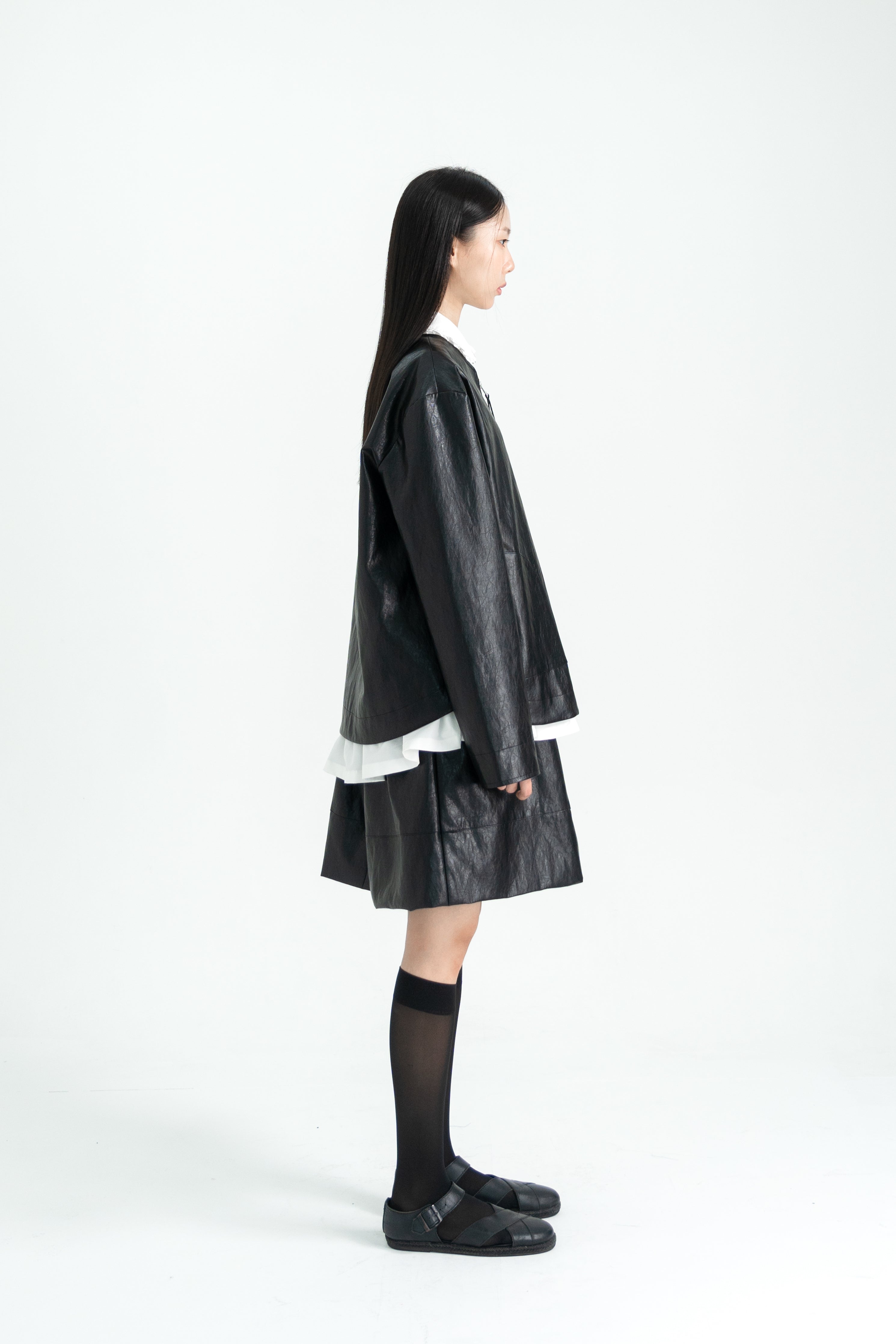 leather short skirt