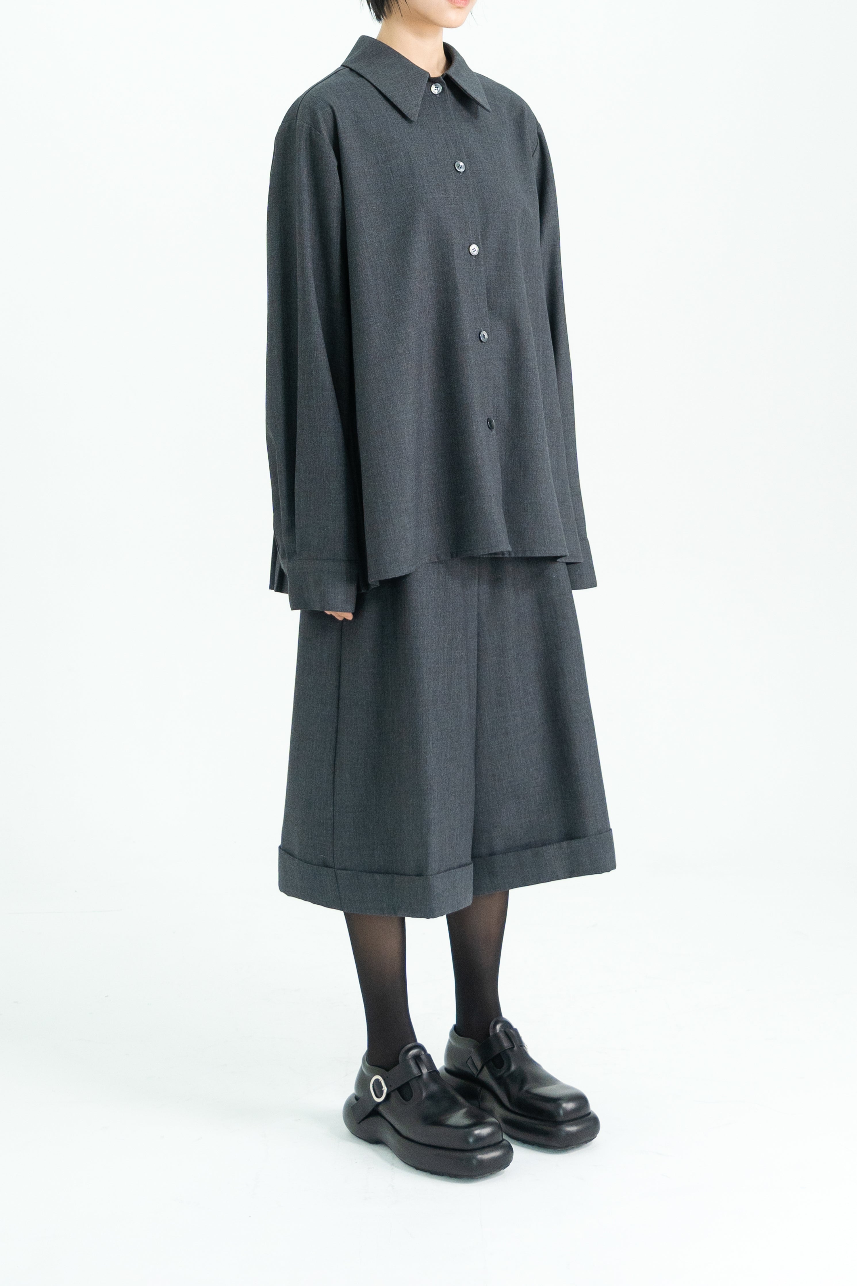 mild wool pleats shirt