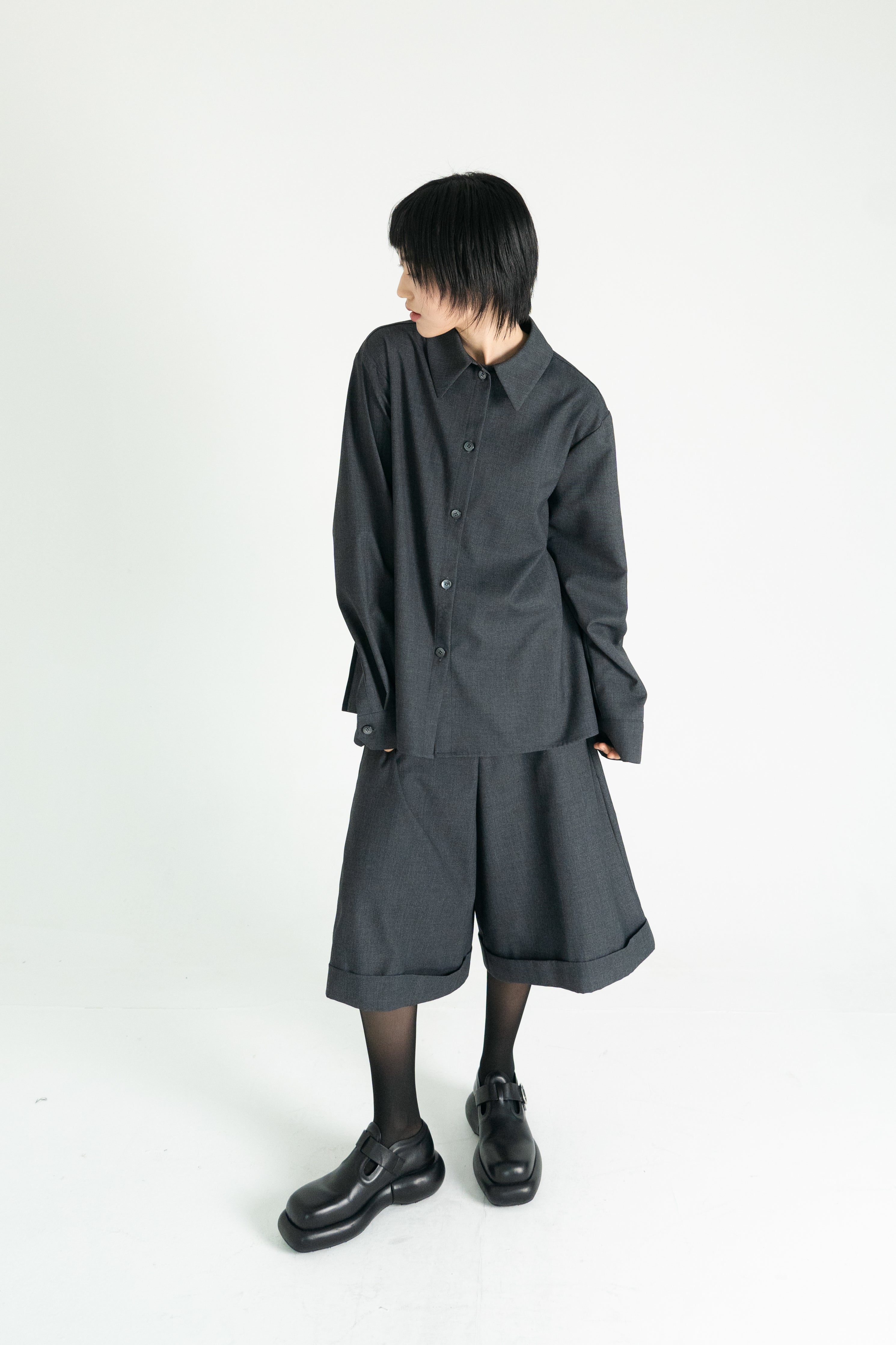 mild wool pleats shirt