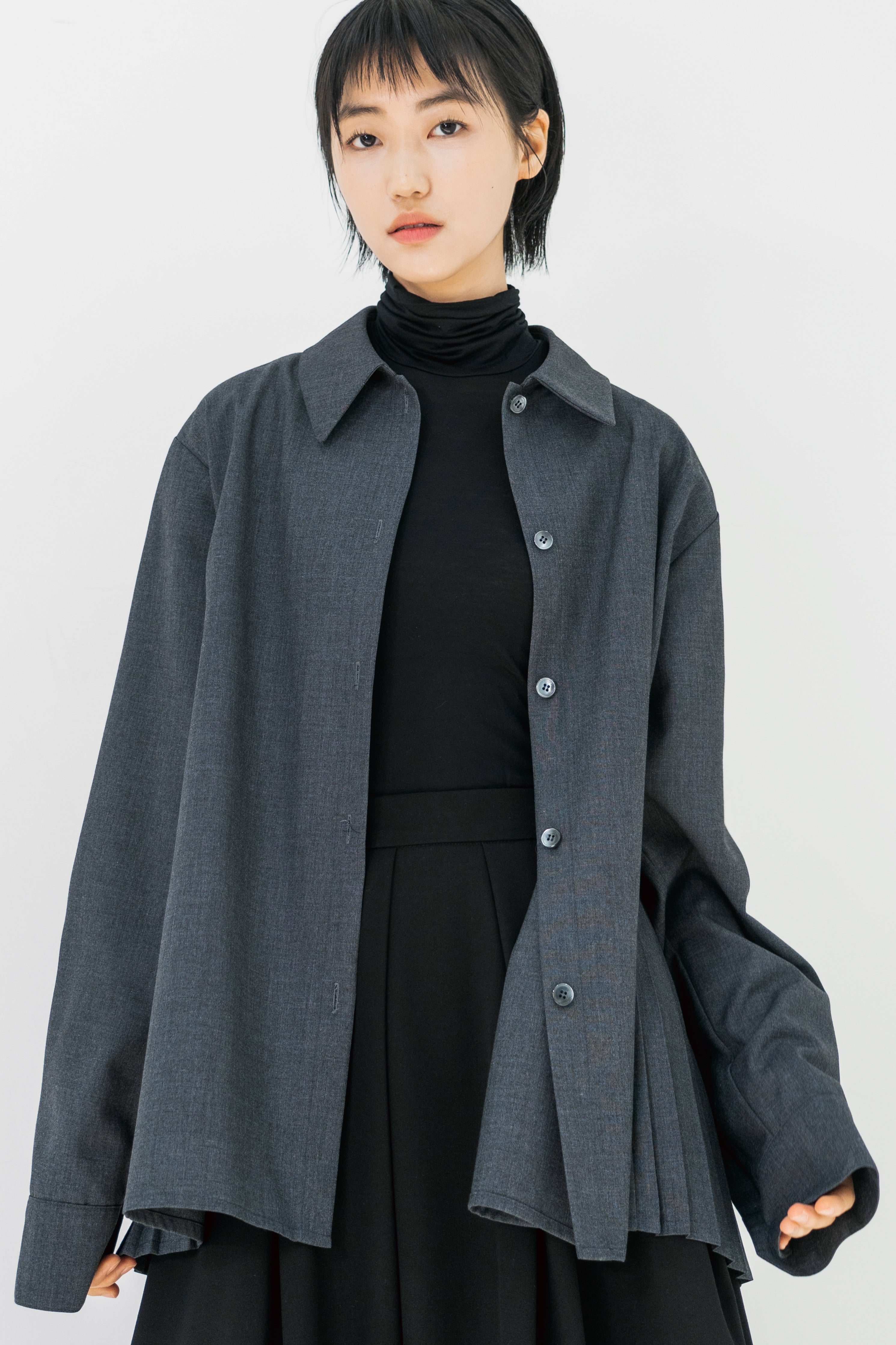 mild wool pleats shirt