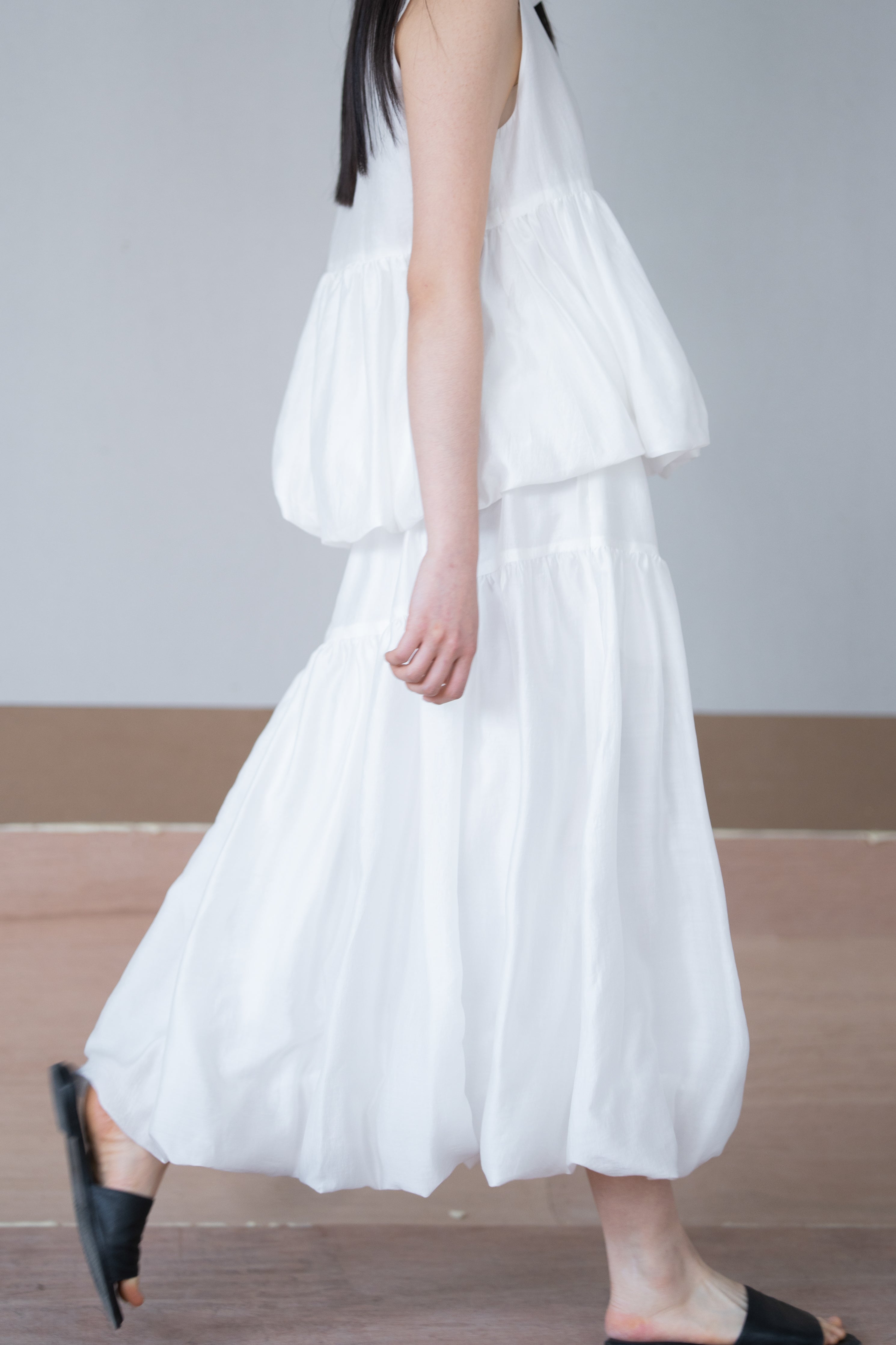 oblique line moss skirt