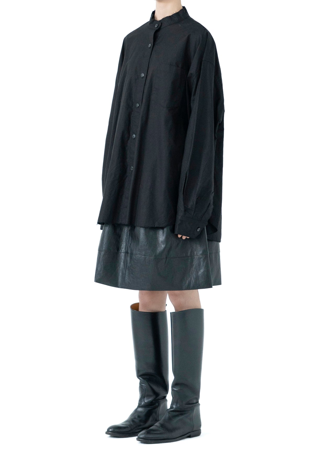 oxford mandarin collar shirt