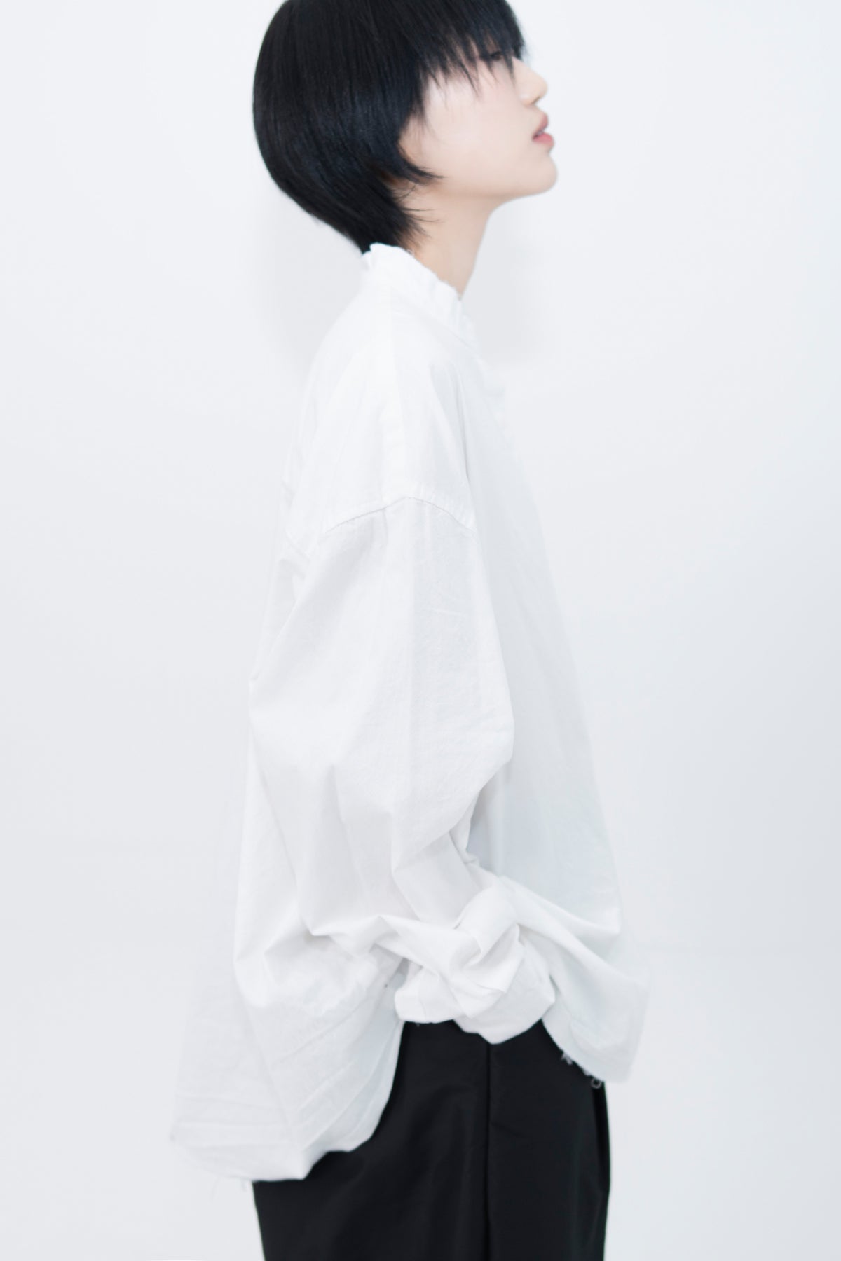 oxford mandarin collar shirt