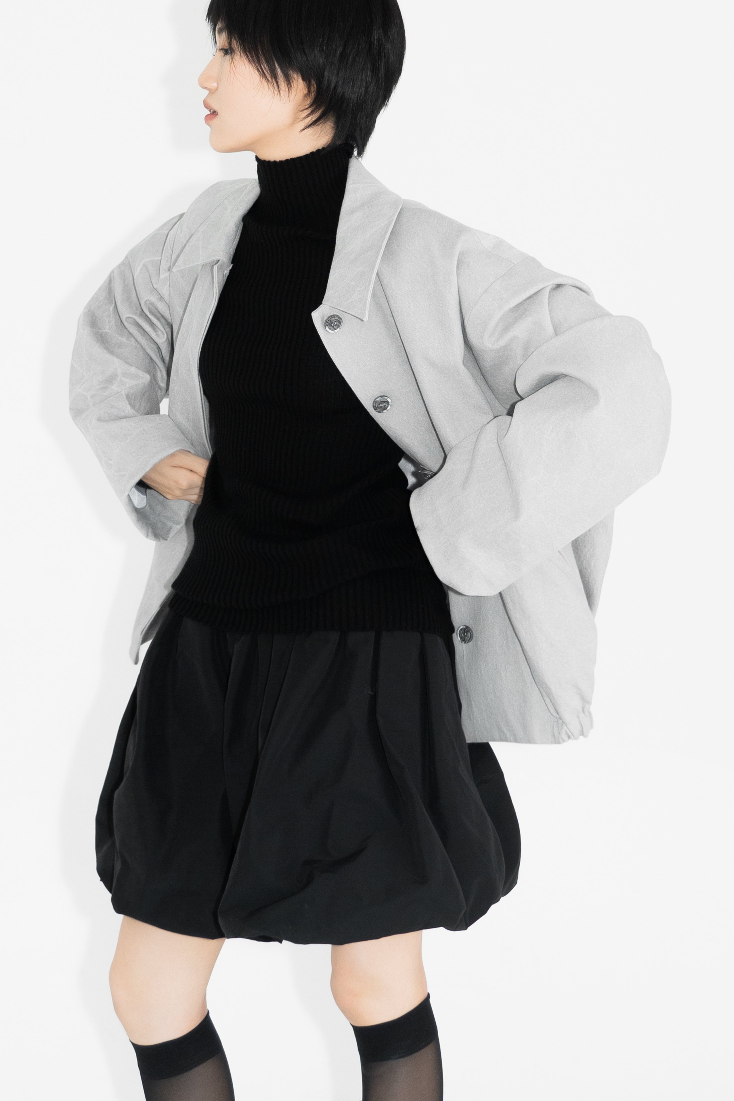 pigment shirring blouson