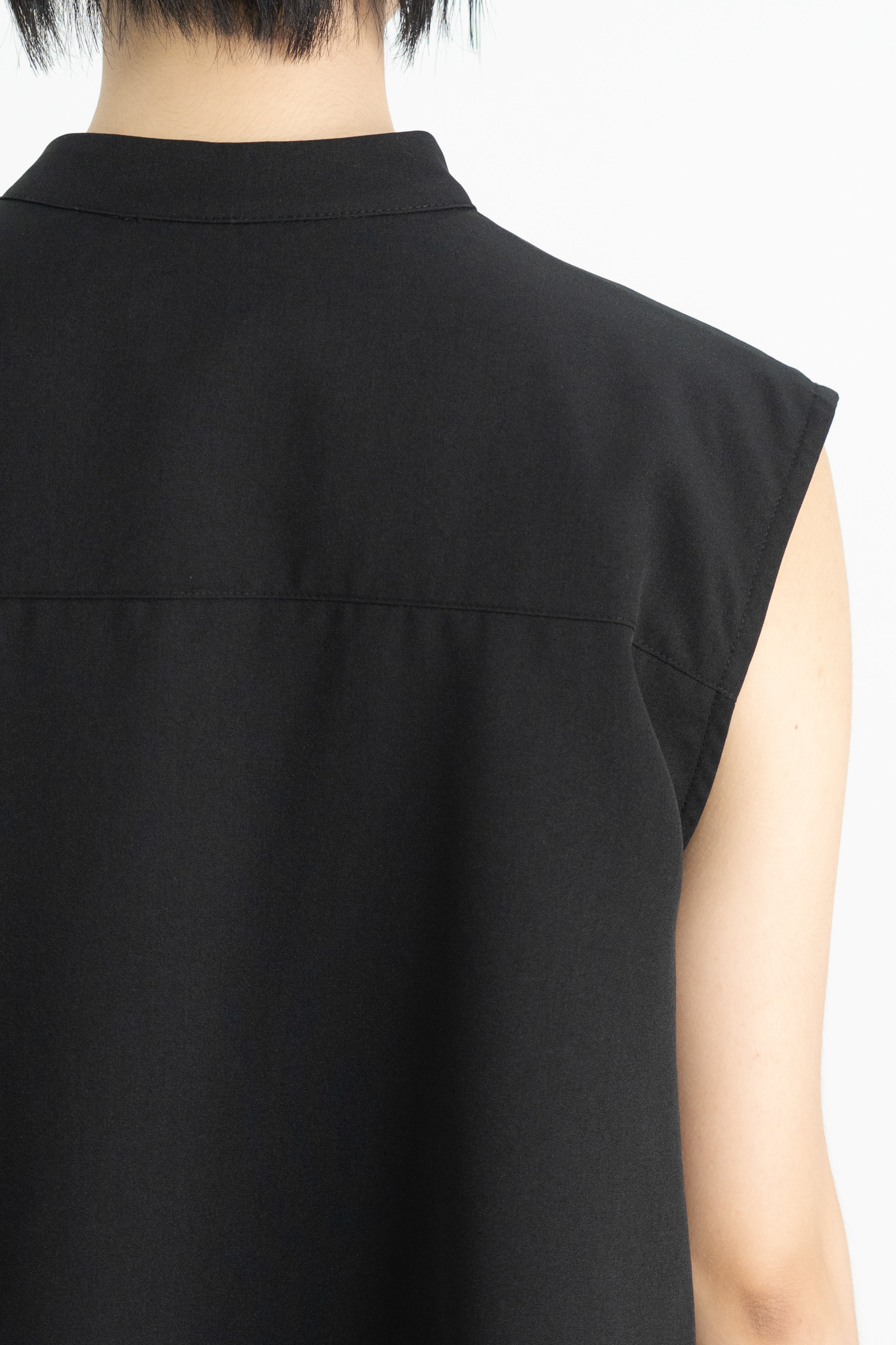 pintuck moss vest