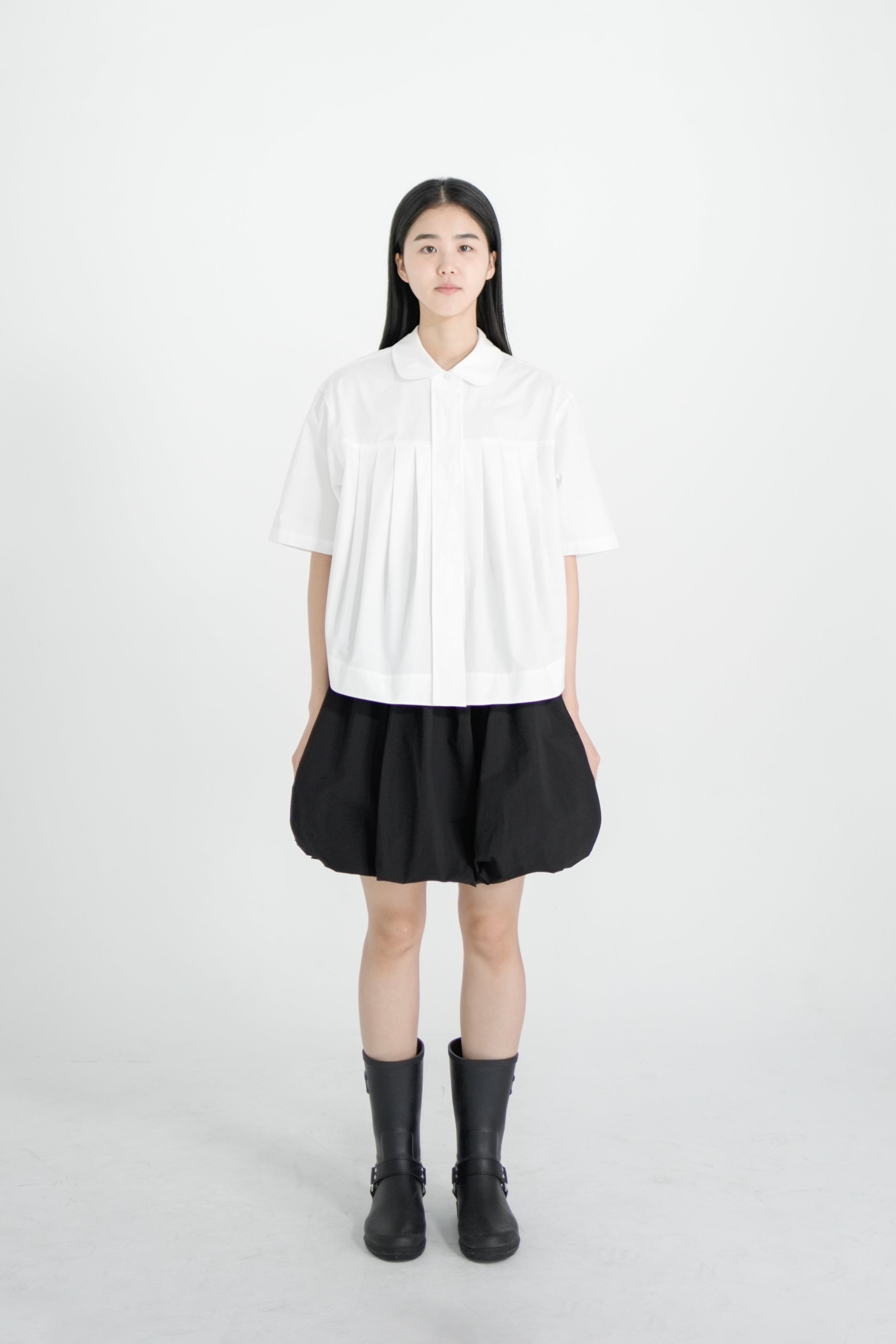 poplin tuck shirt