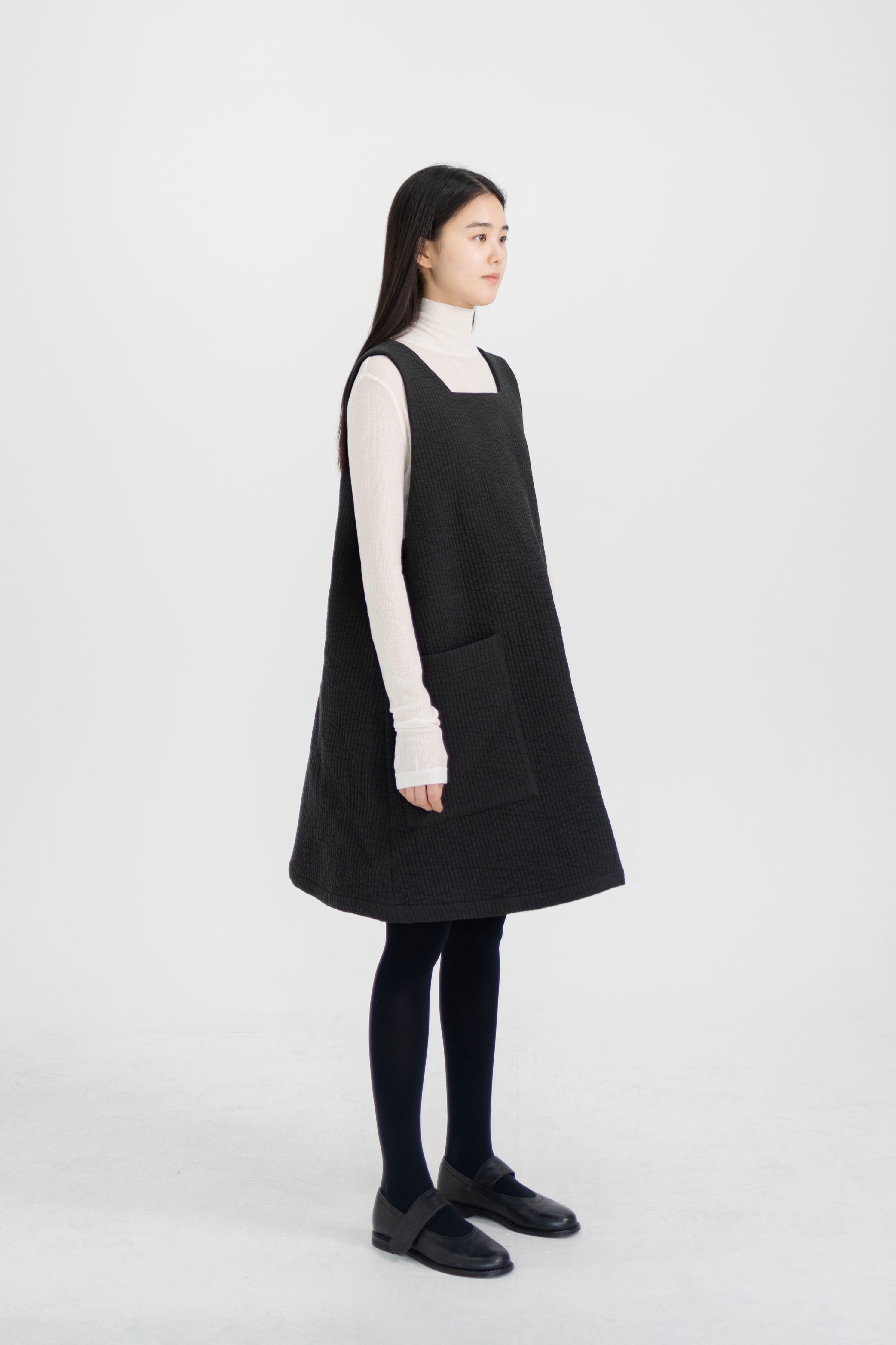 quilted side button dress