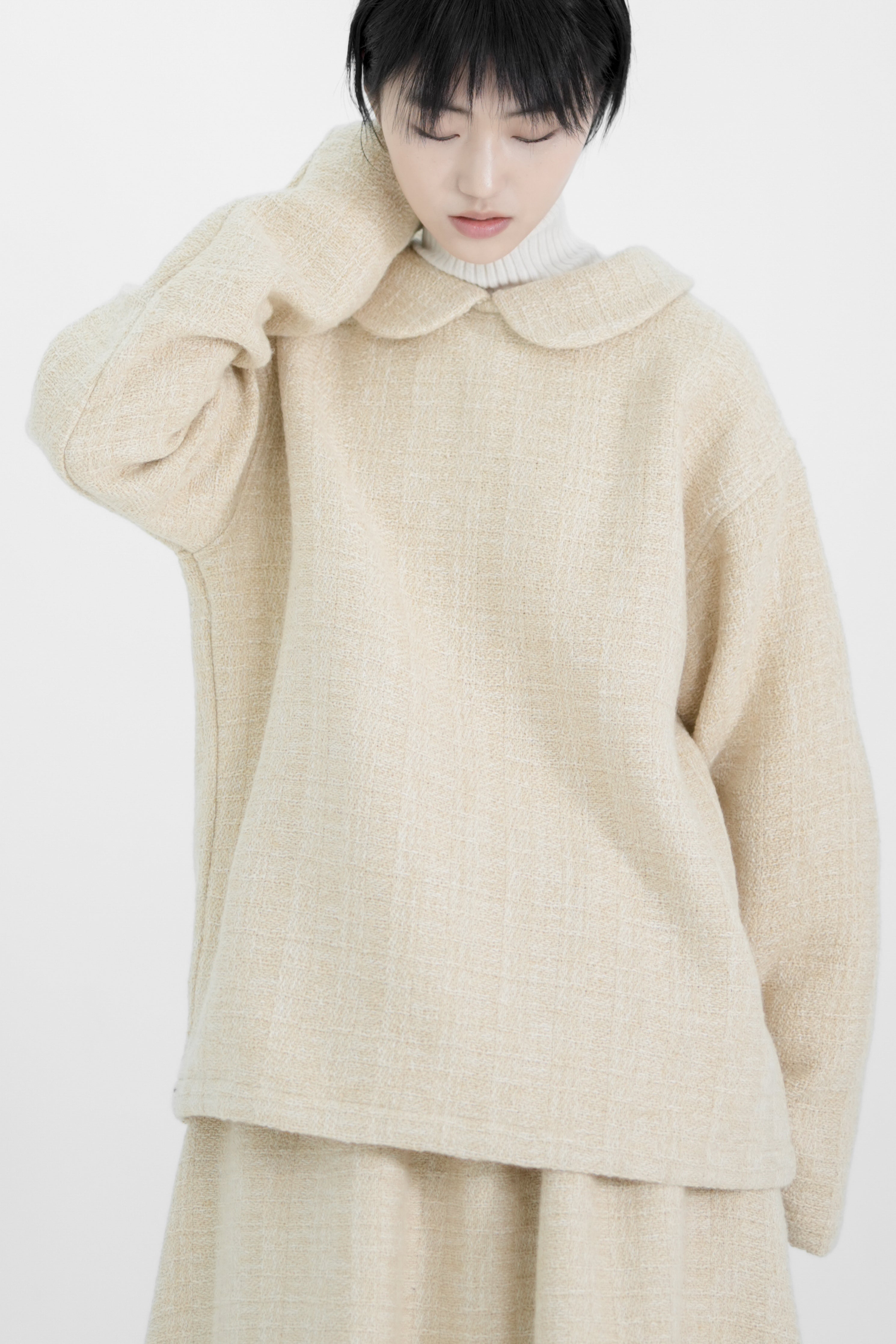 【STORE EXCLUSIVE】round collar knitted top