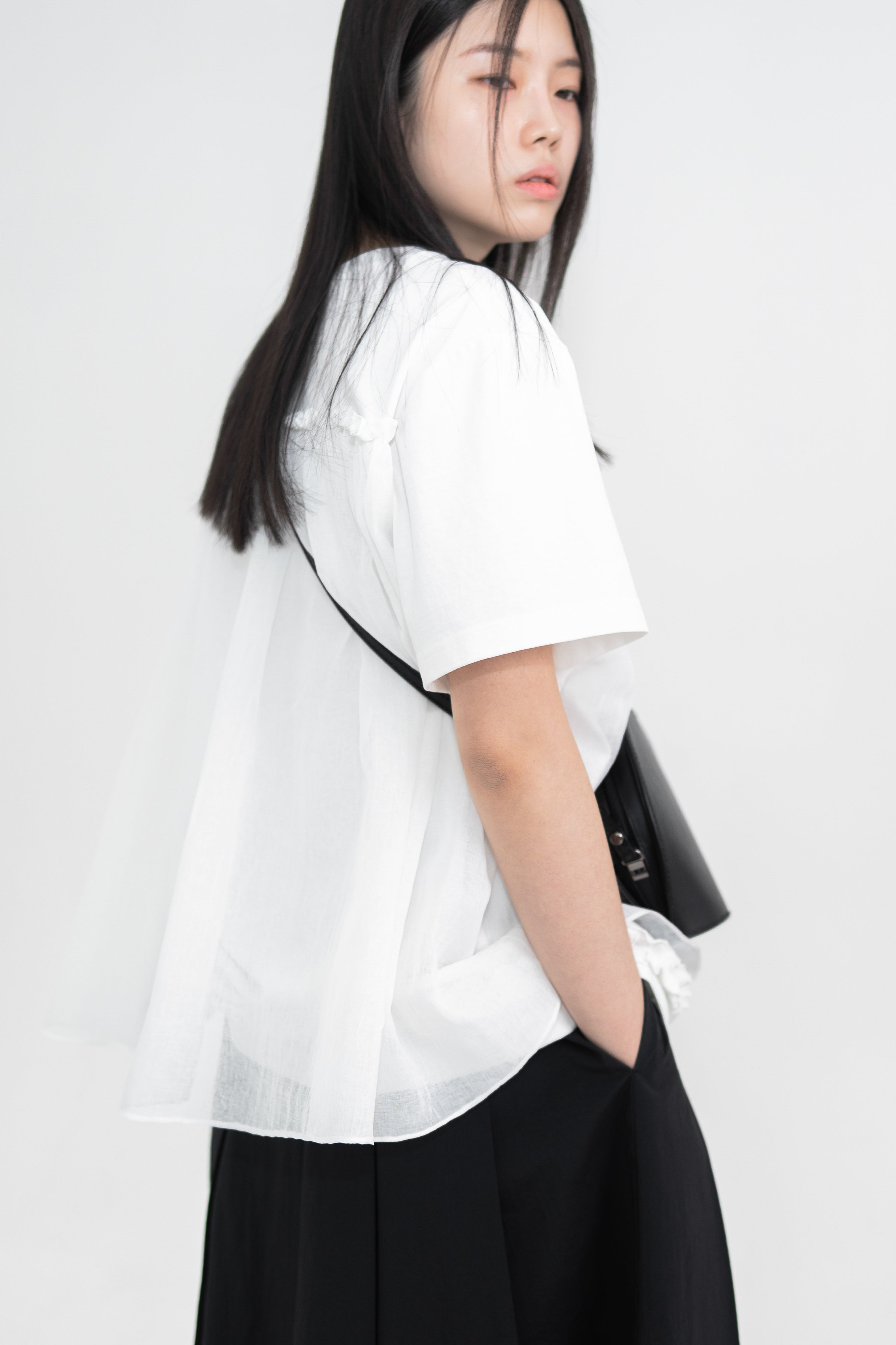 s/s organza layer t shirt