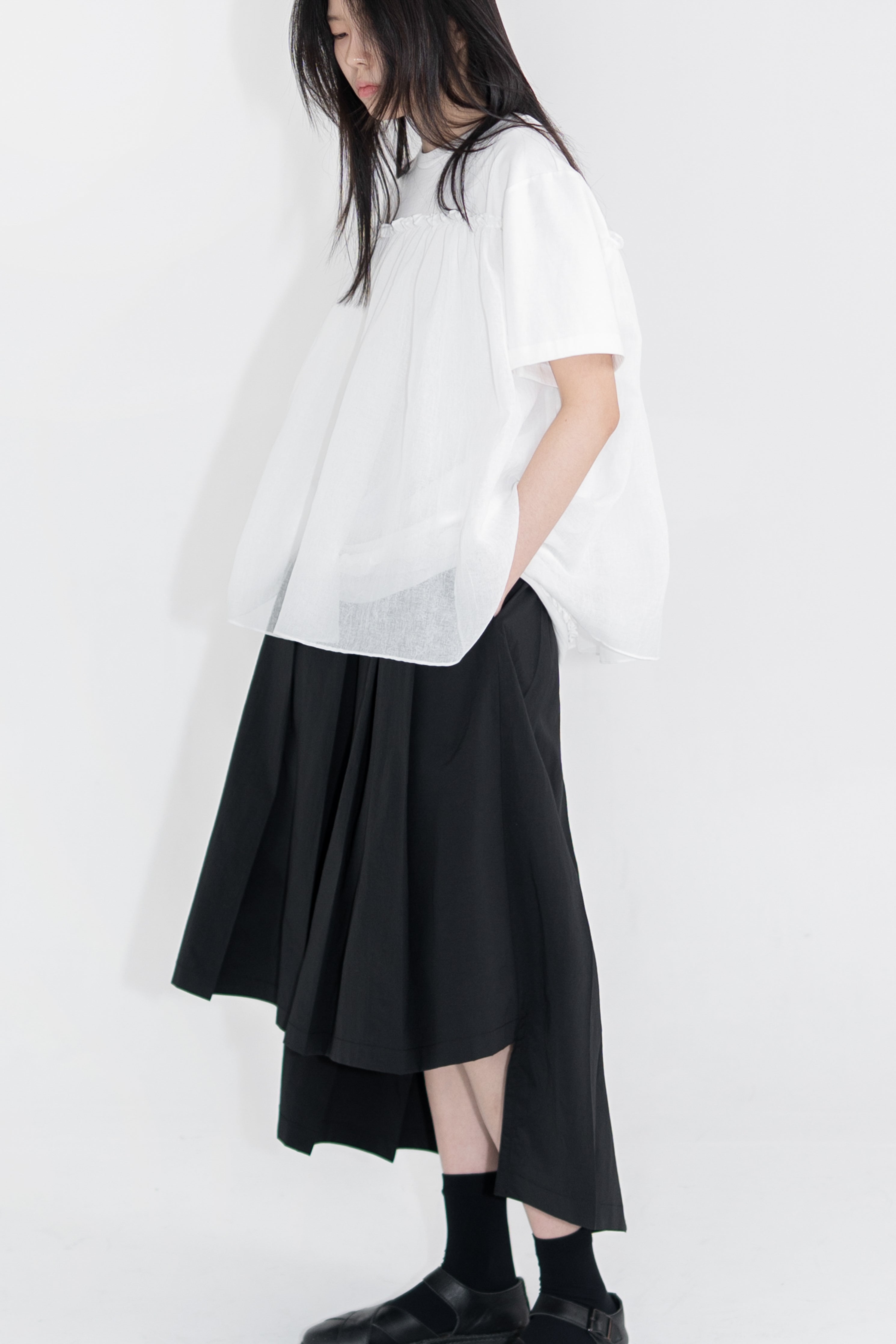 s/s organza layer t shirt