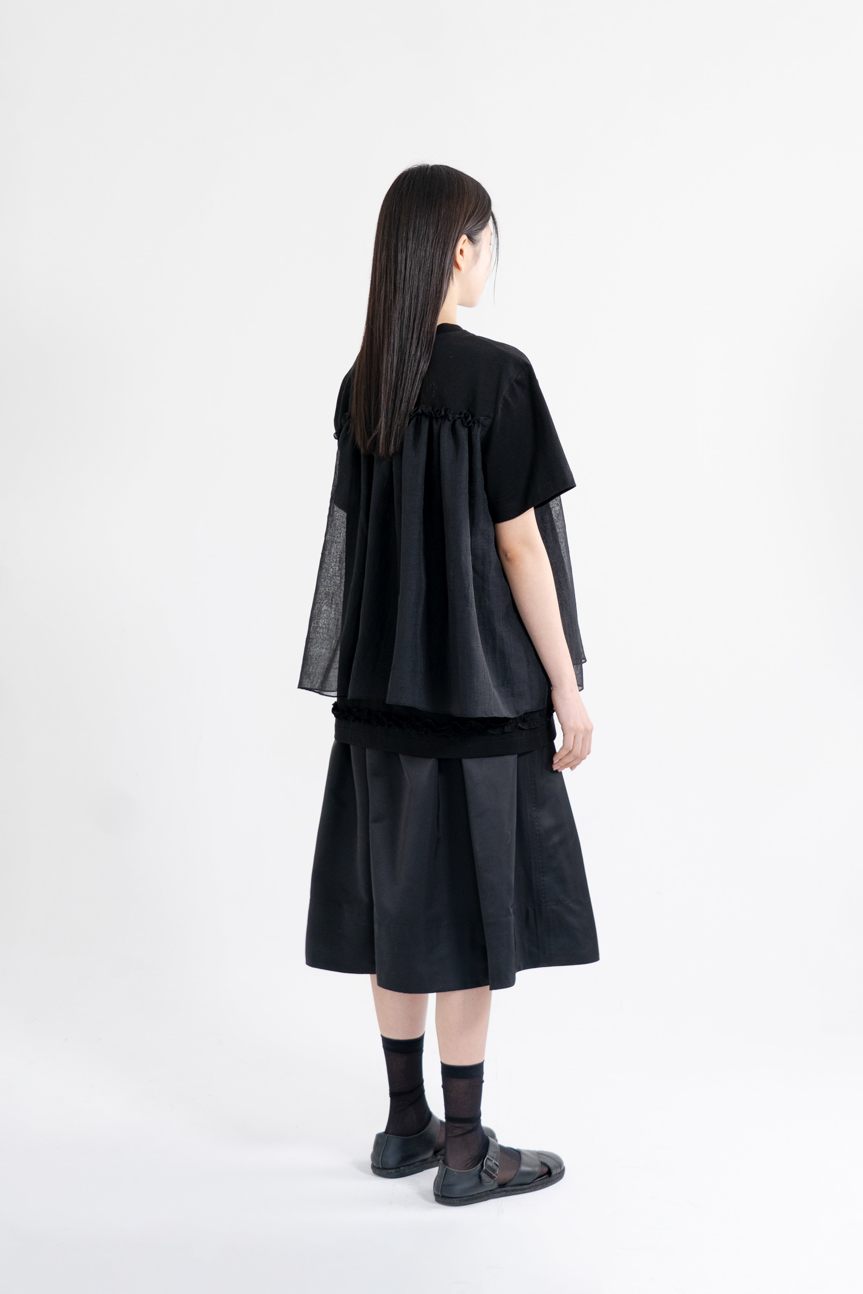s/s organza layer t shirt
