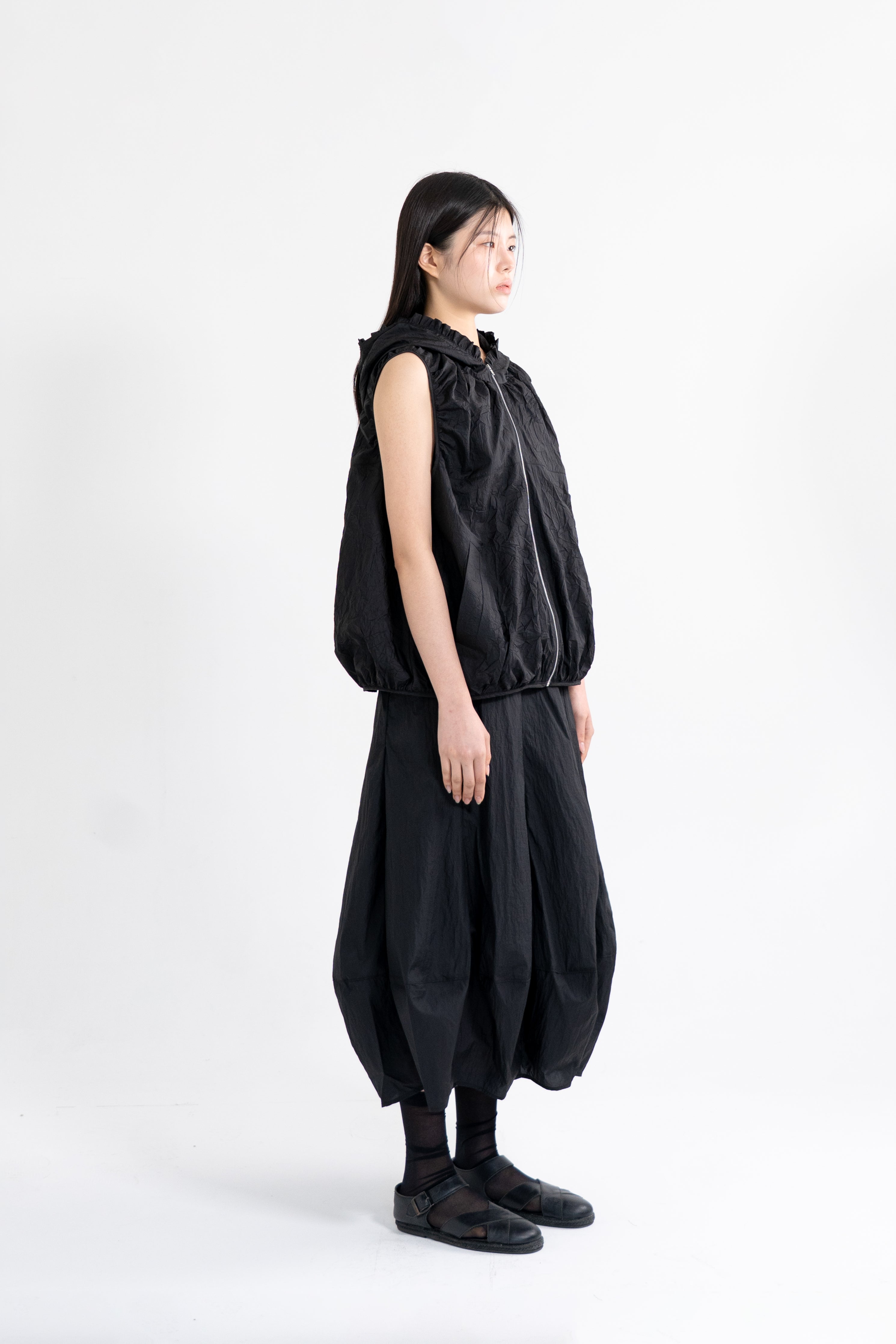 sheer hooded vest