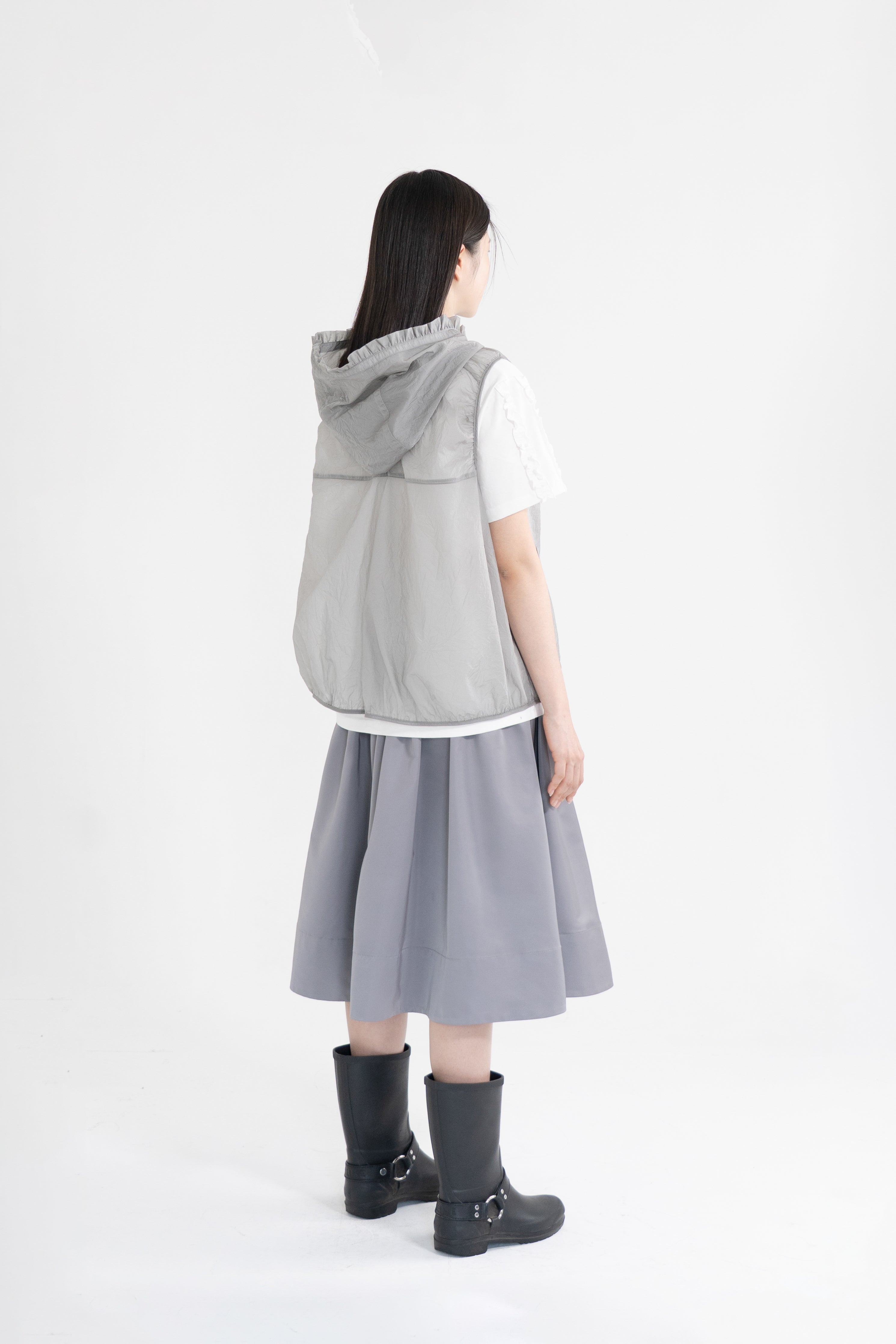 sheer hooded vest