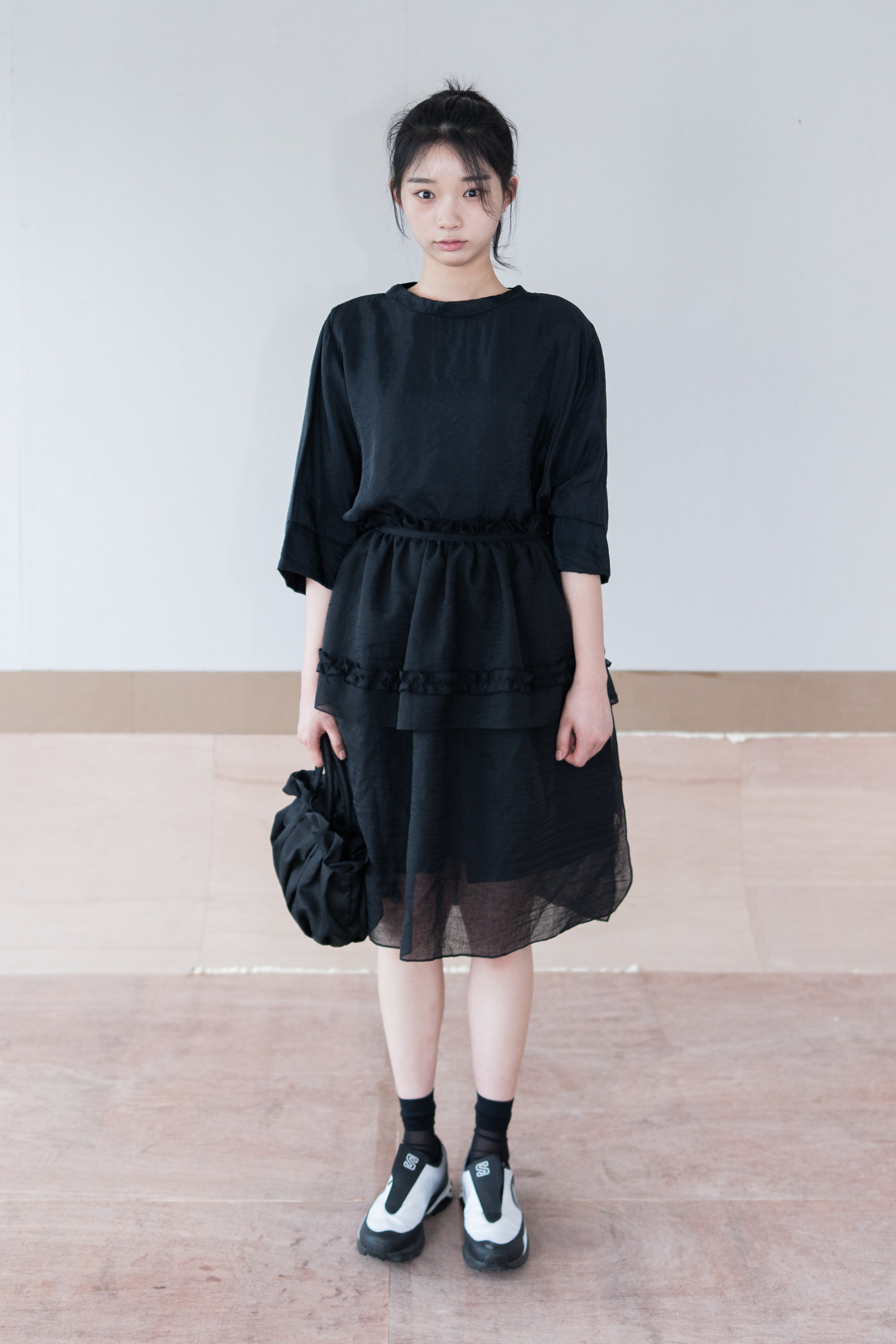 shine half neck blouse