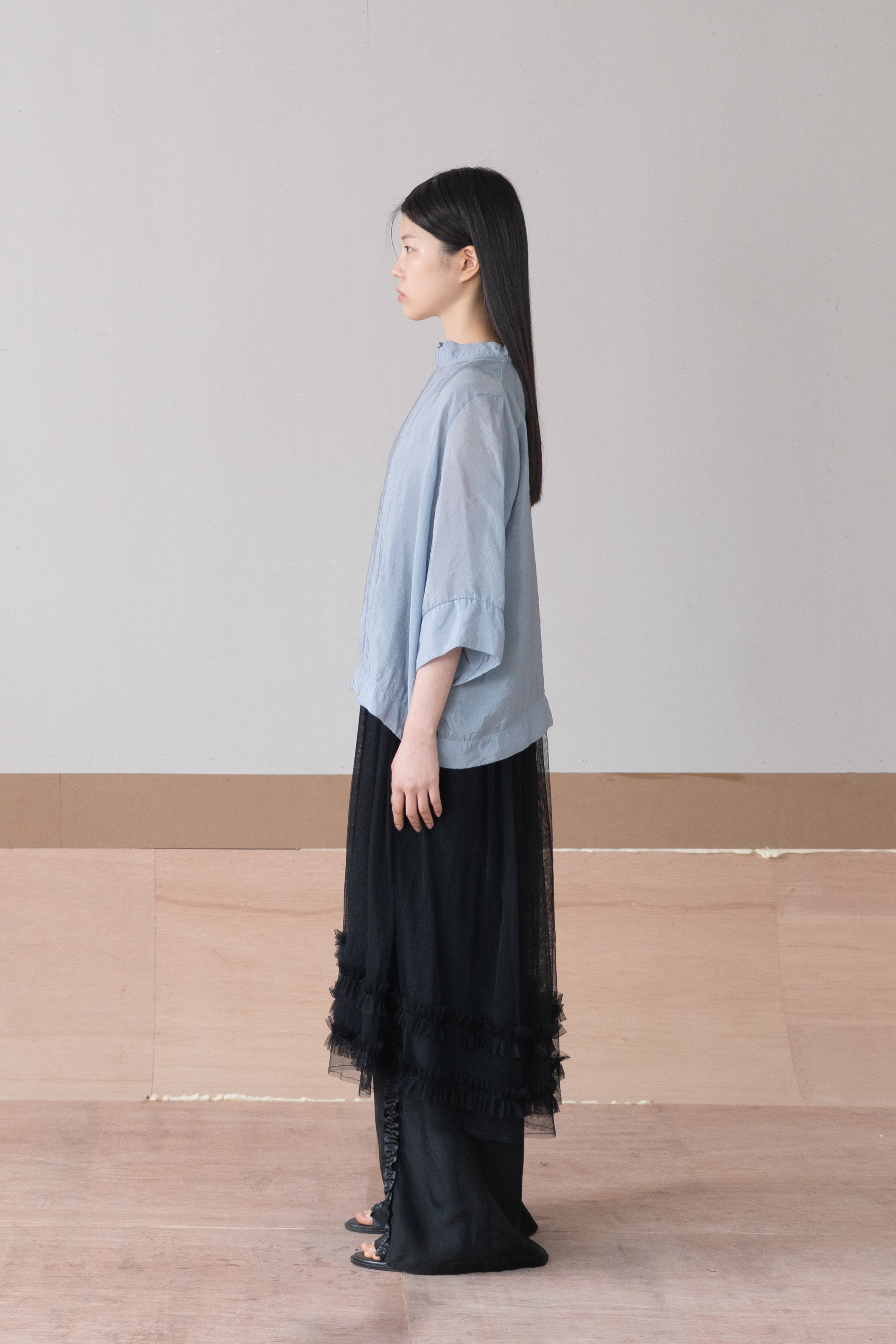 shine half neck blouse